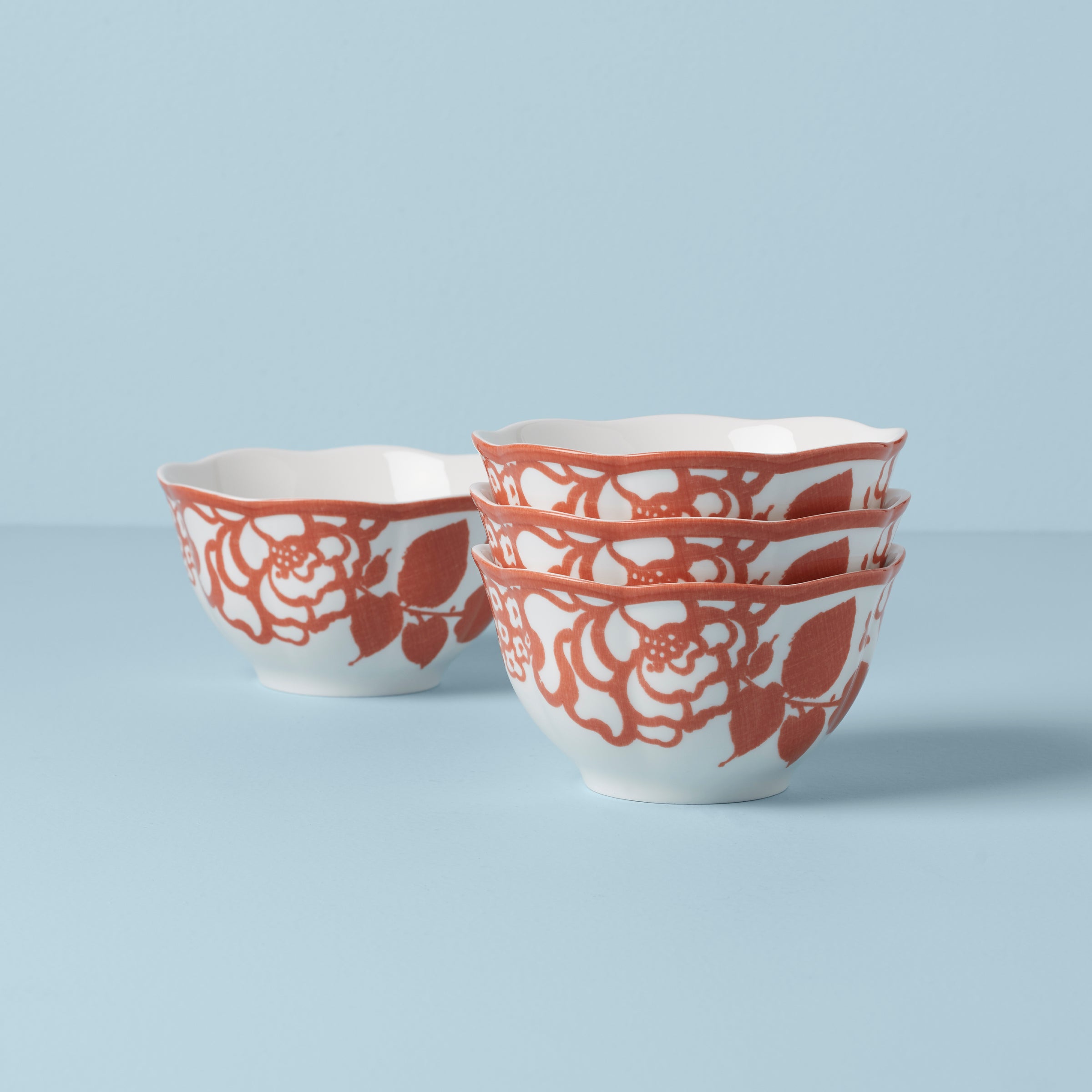 Butterfly Meadow Cottage Saffron Rice Bowls   Set of 4