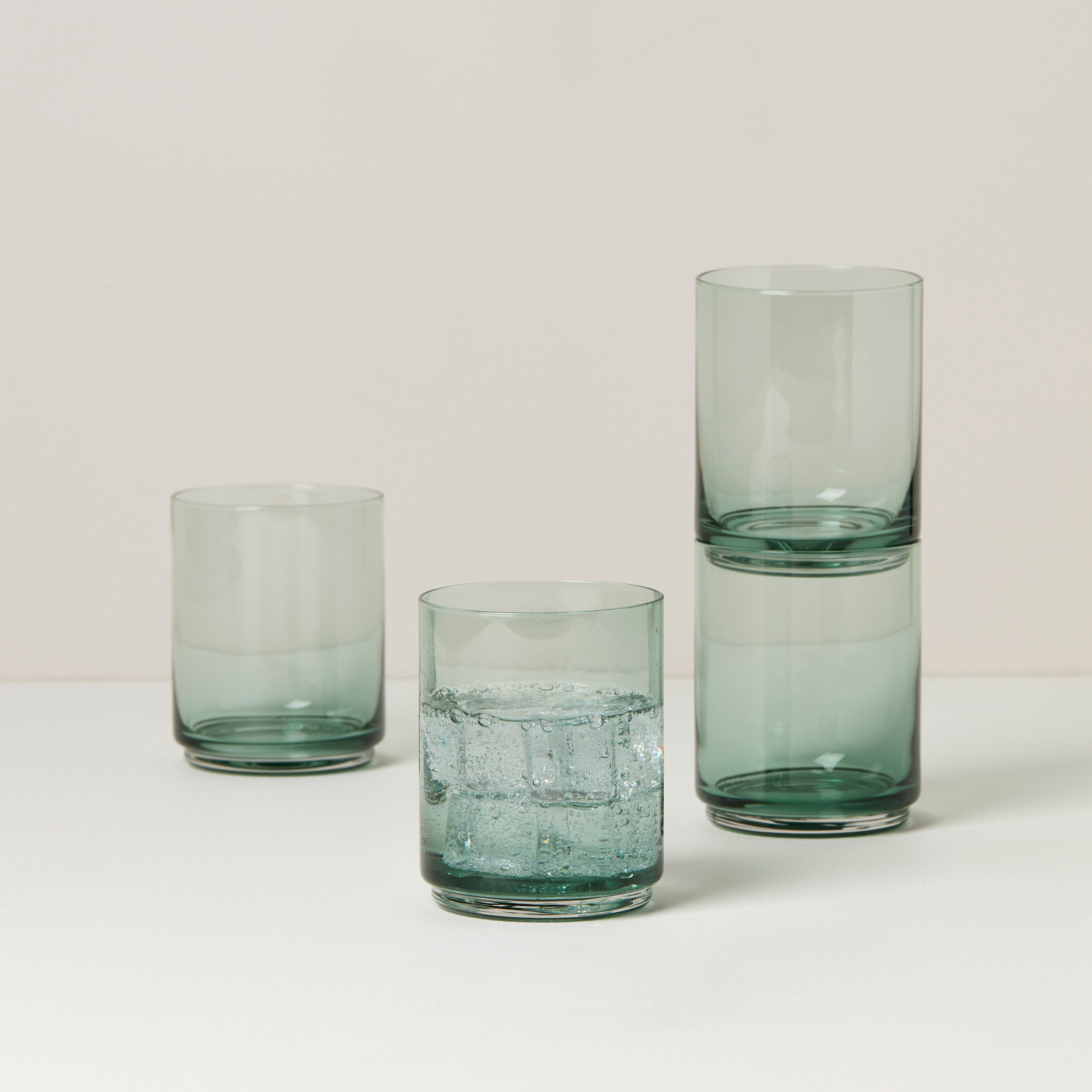 Alternative view of Tuscany Classics Stackable Green Tall Glasses   Set Of 4