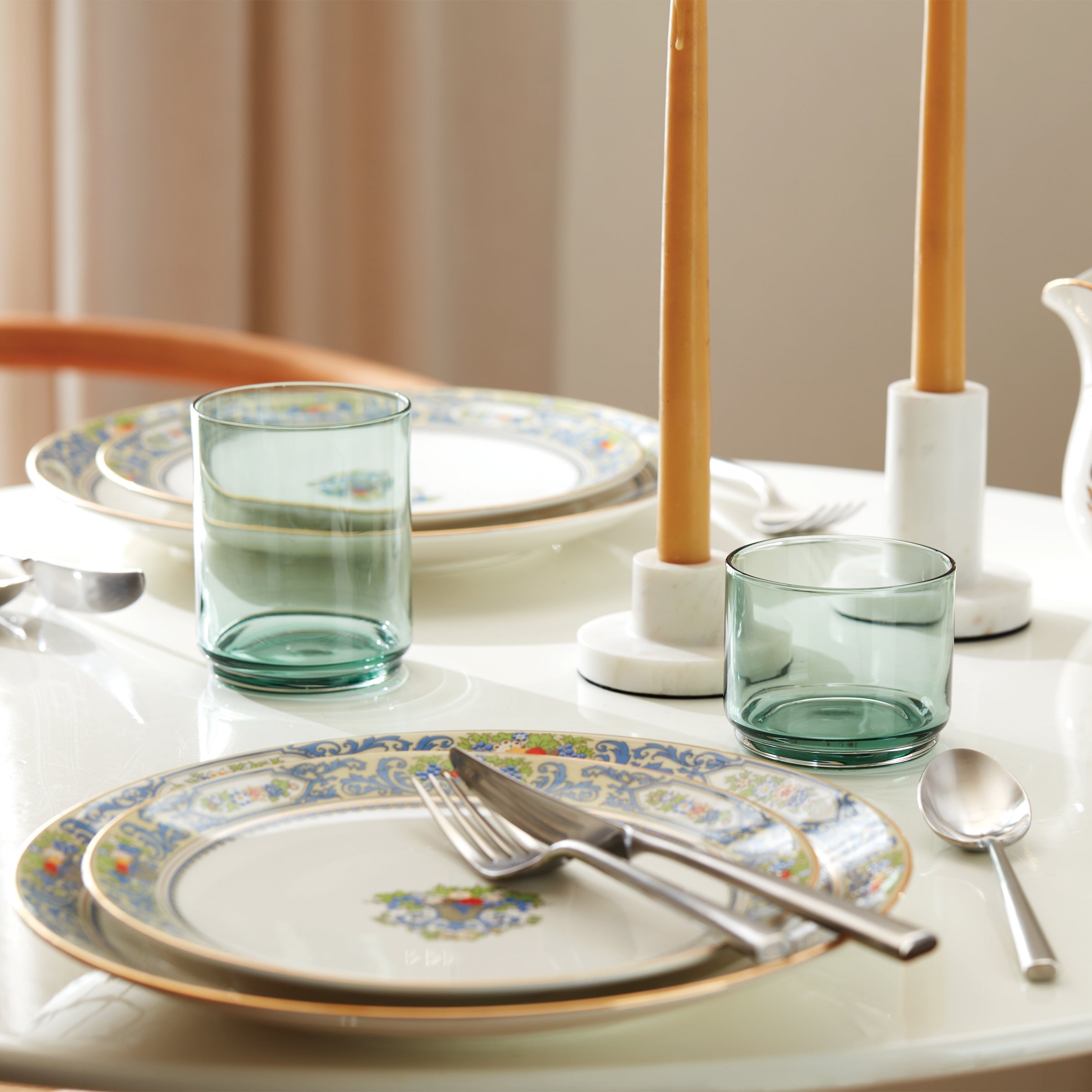 Tuscany Classics Stackable Green Tall Glasses Set Of 4 - Image 9