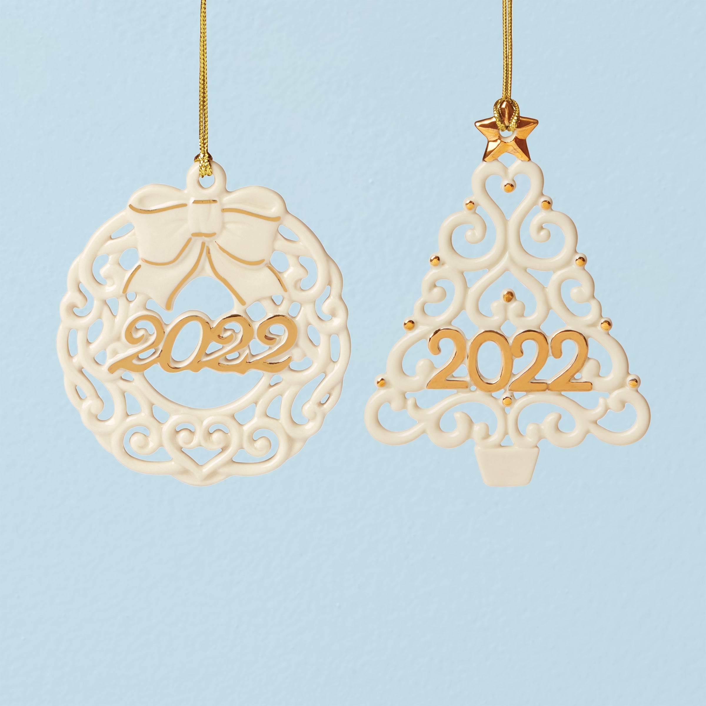 2022 Wreath & Tree Ornaments   S/2