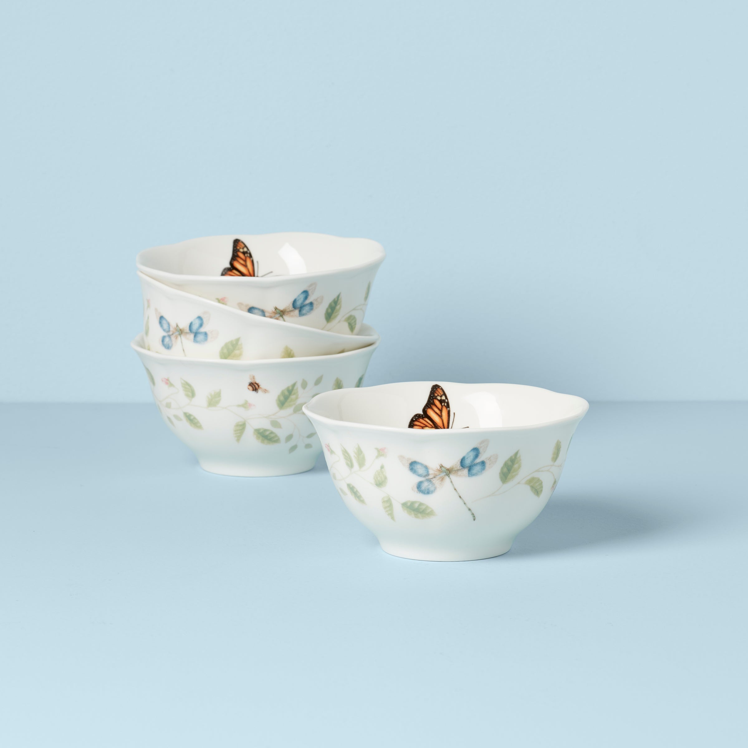 Butterfly Meadow Vines Rice Bowls Set of 4