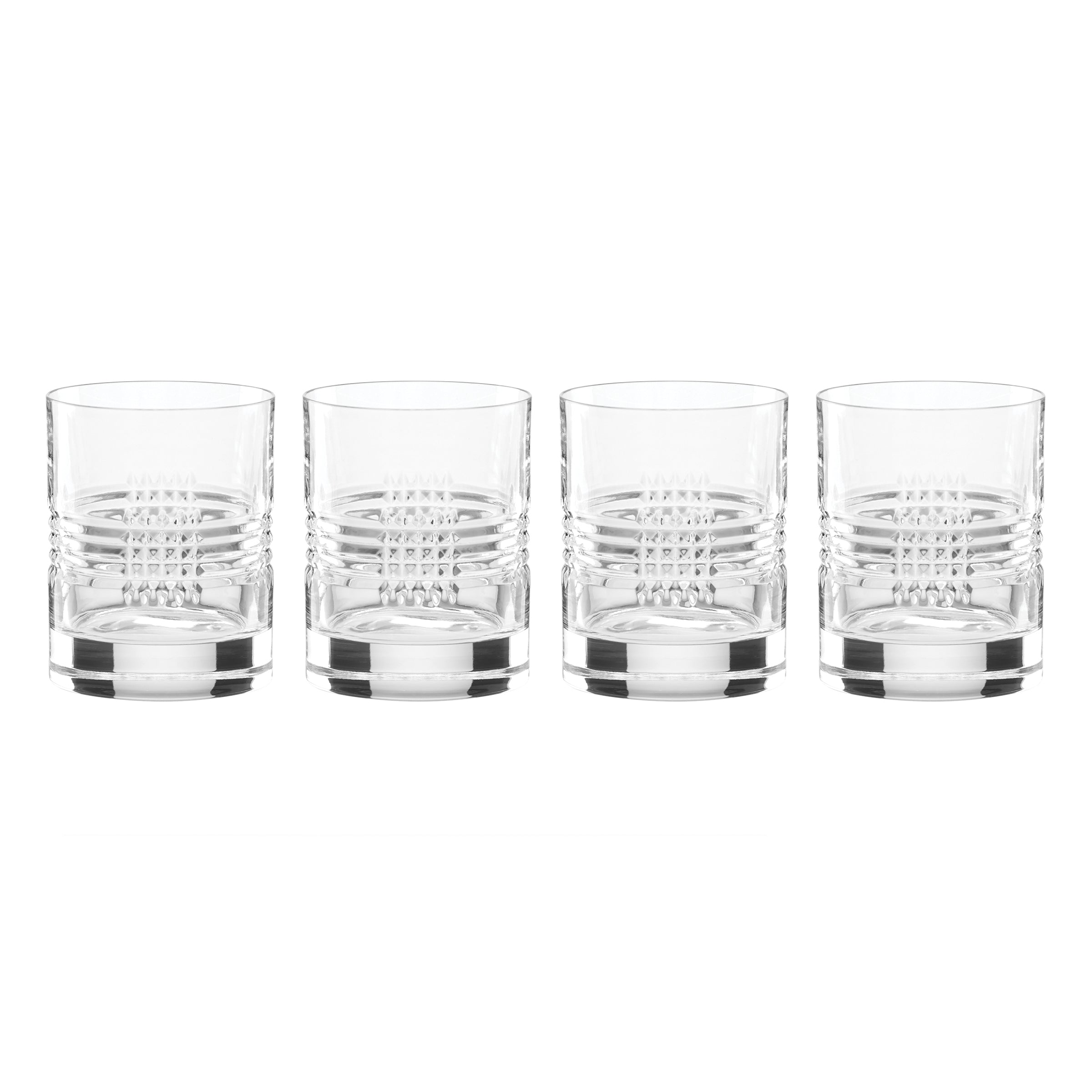 Sloane Crystal Double Old Fashion Glasses   Set Of 4