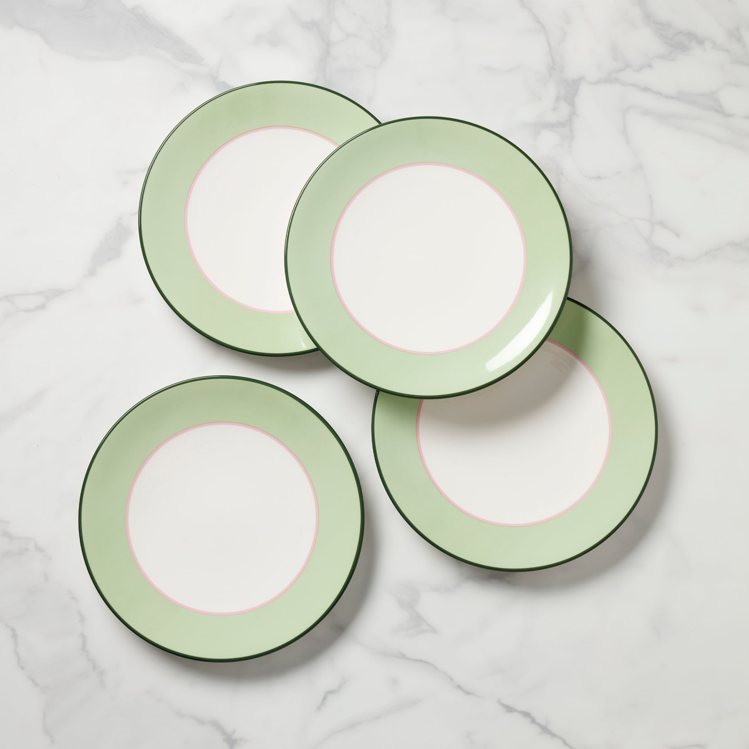 Make It Pop Dinner Plates Set of 4 Green/Pink
