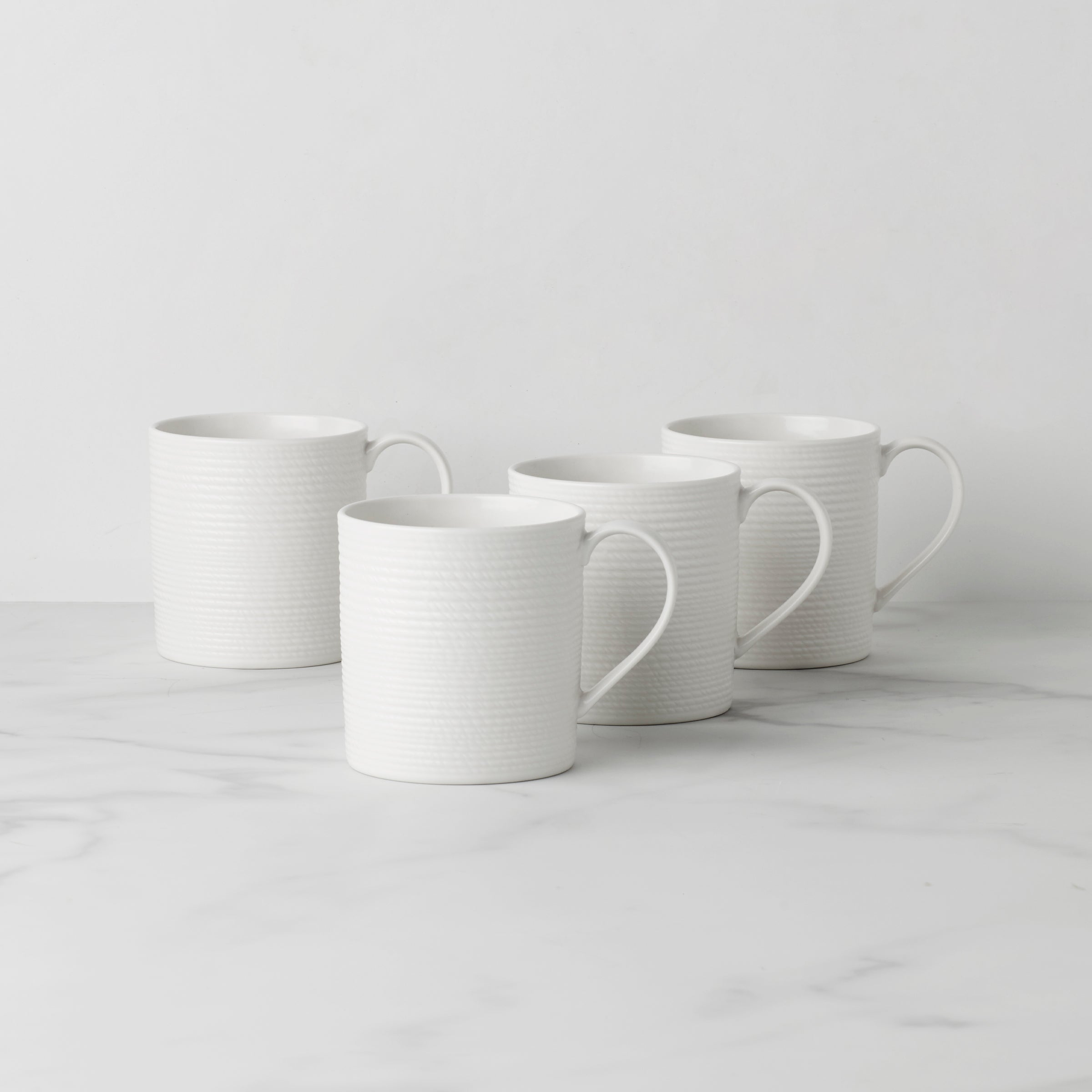 LX Collective White Mugs   Set of 4