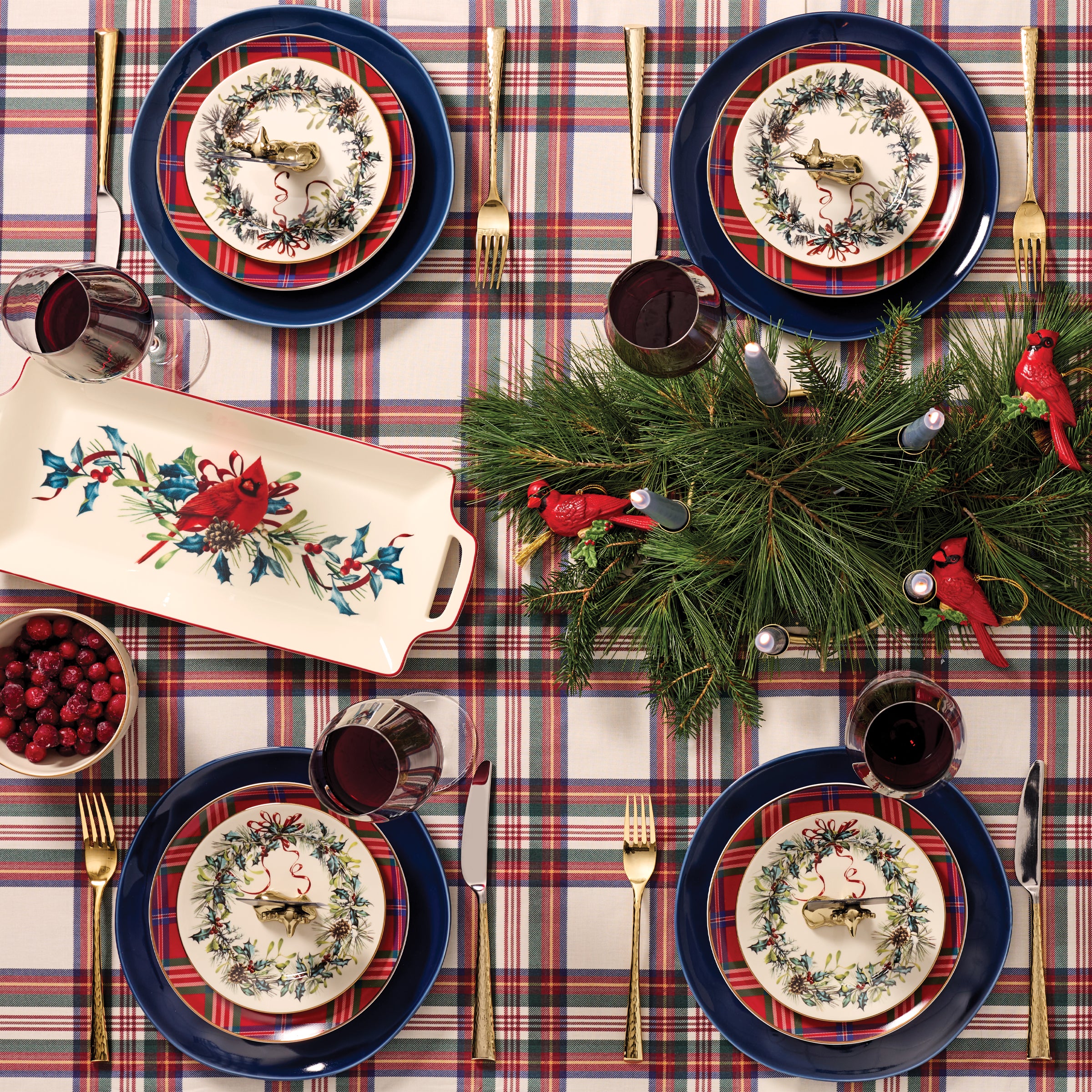Alternative view of Winter Greetings Salad Plates   Set of 4
