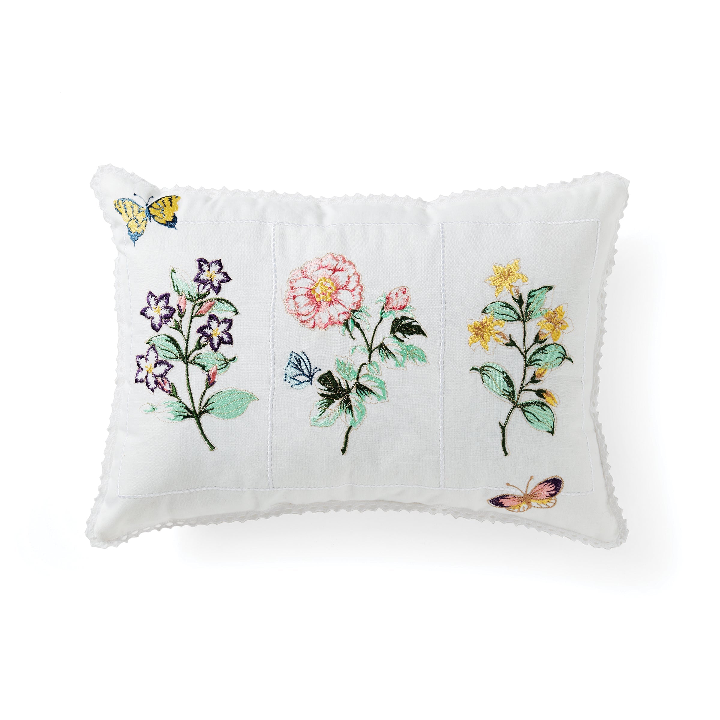 Butterfly Meadow Floral Study Pillow 14X20