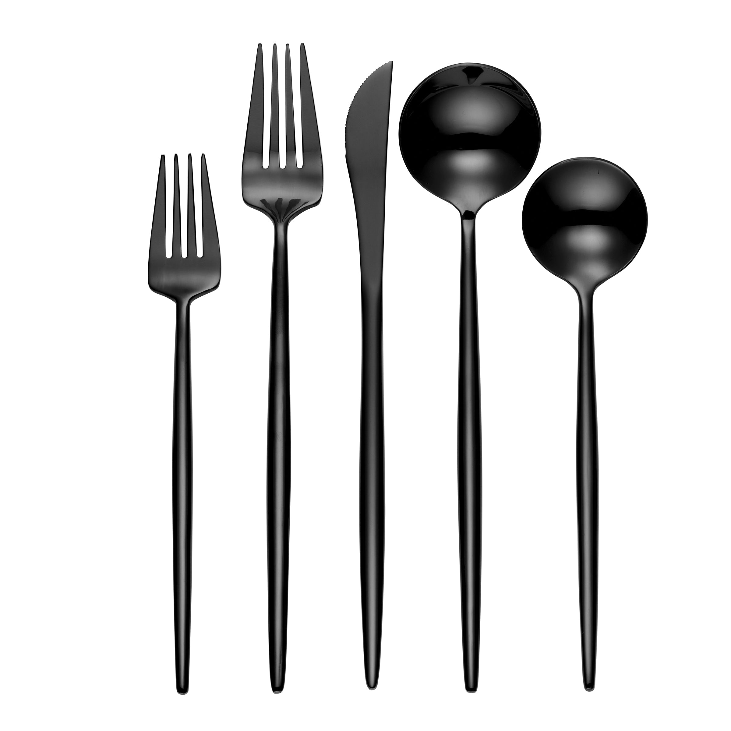 Zephyr Black Mirror 45 Piece Flatware Set