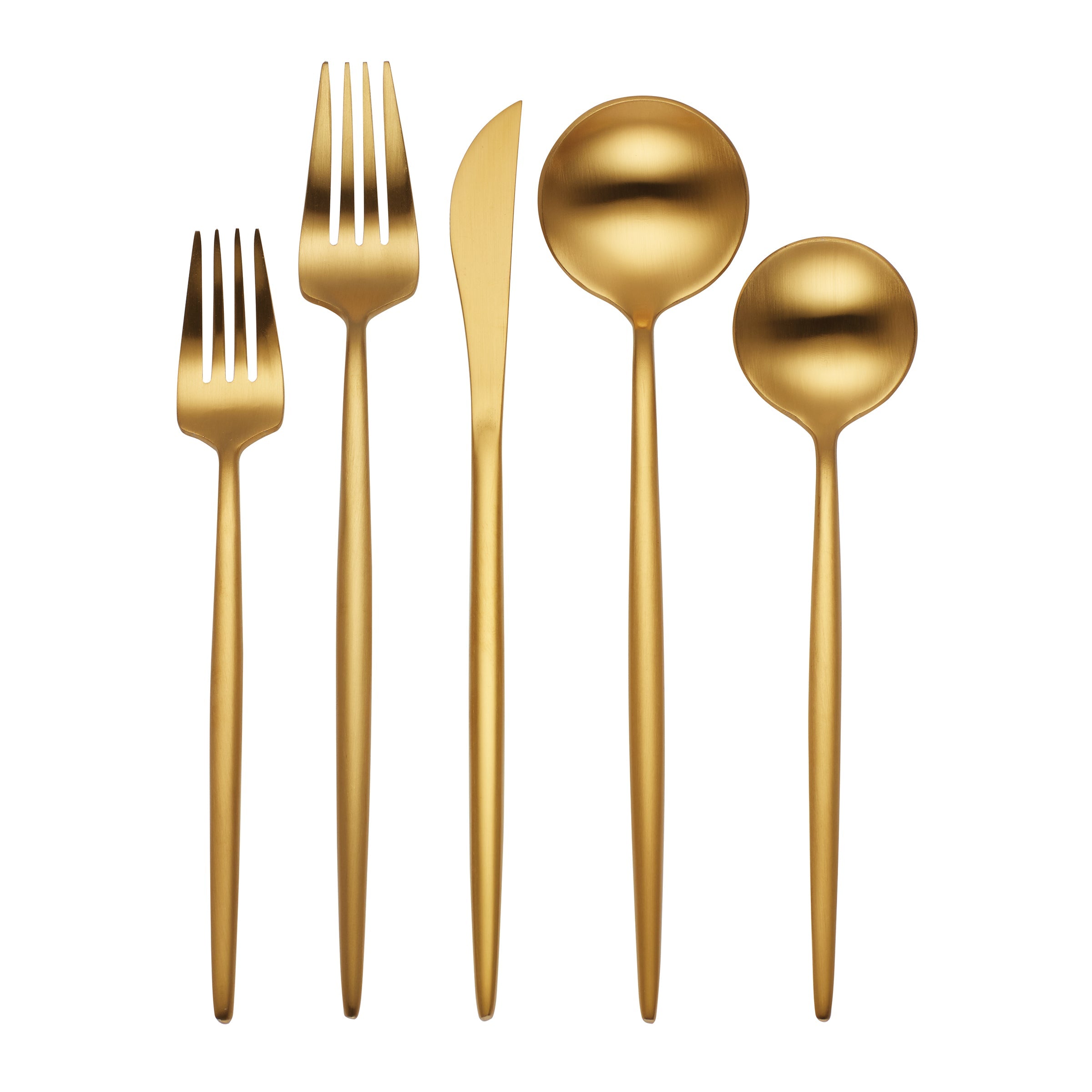 Zephyr Gold Satin 45 Piece Flatware Set