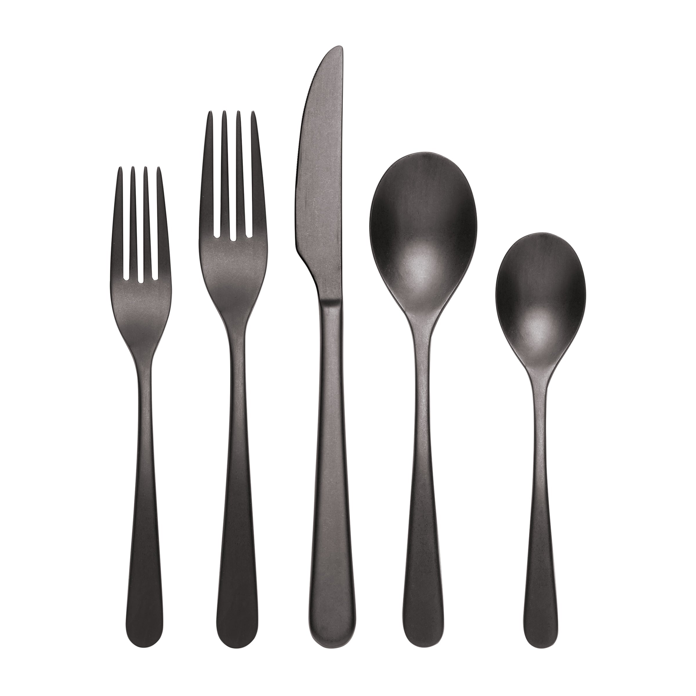 Kenbrook Black Vintage 20 Piece Flatware Set