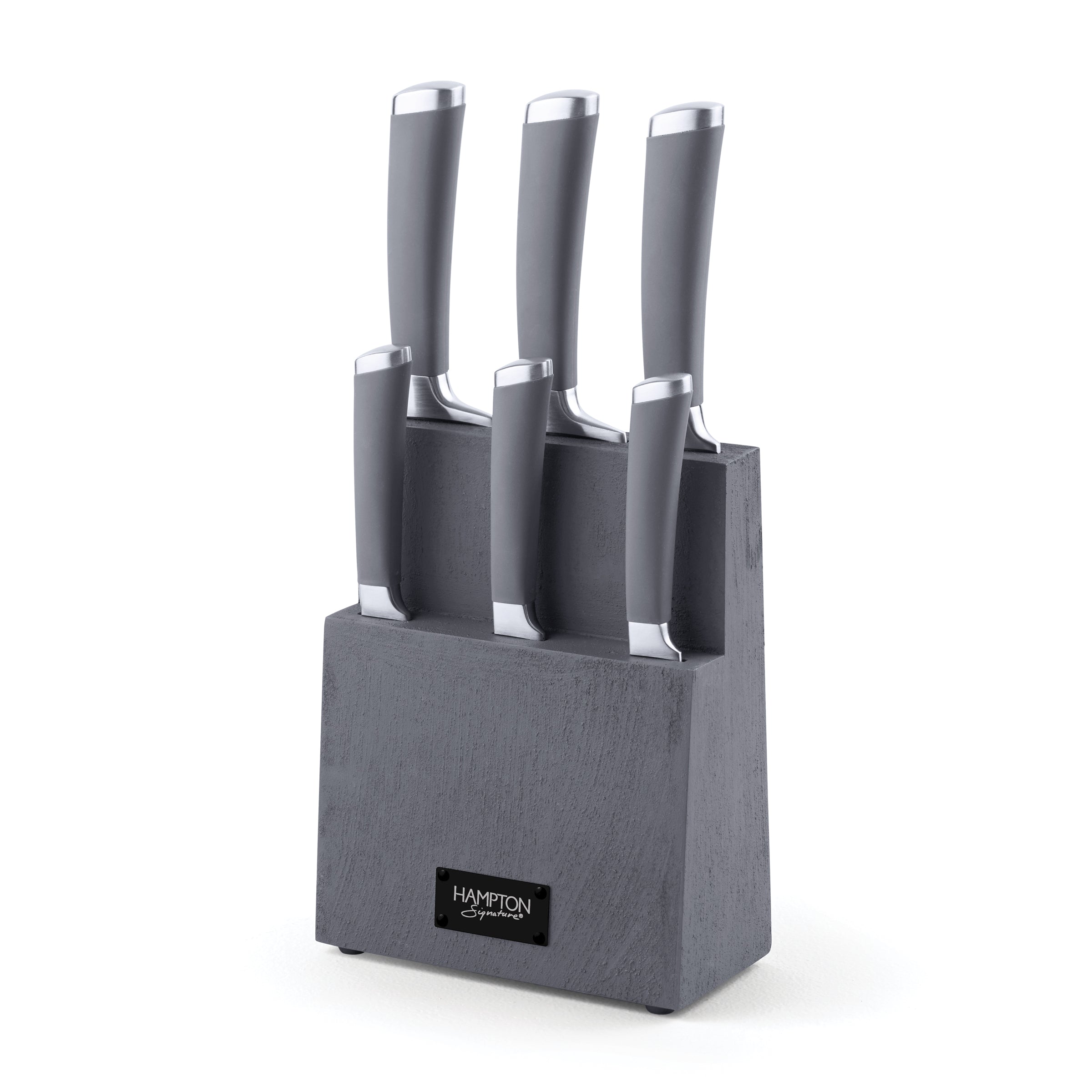Beton 7 Piece Textured Cutlery Block Set