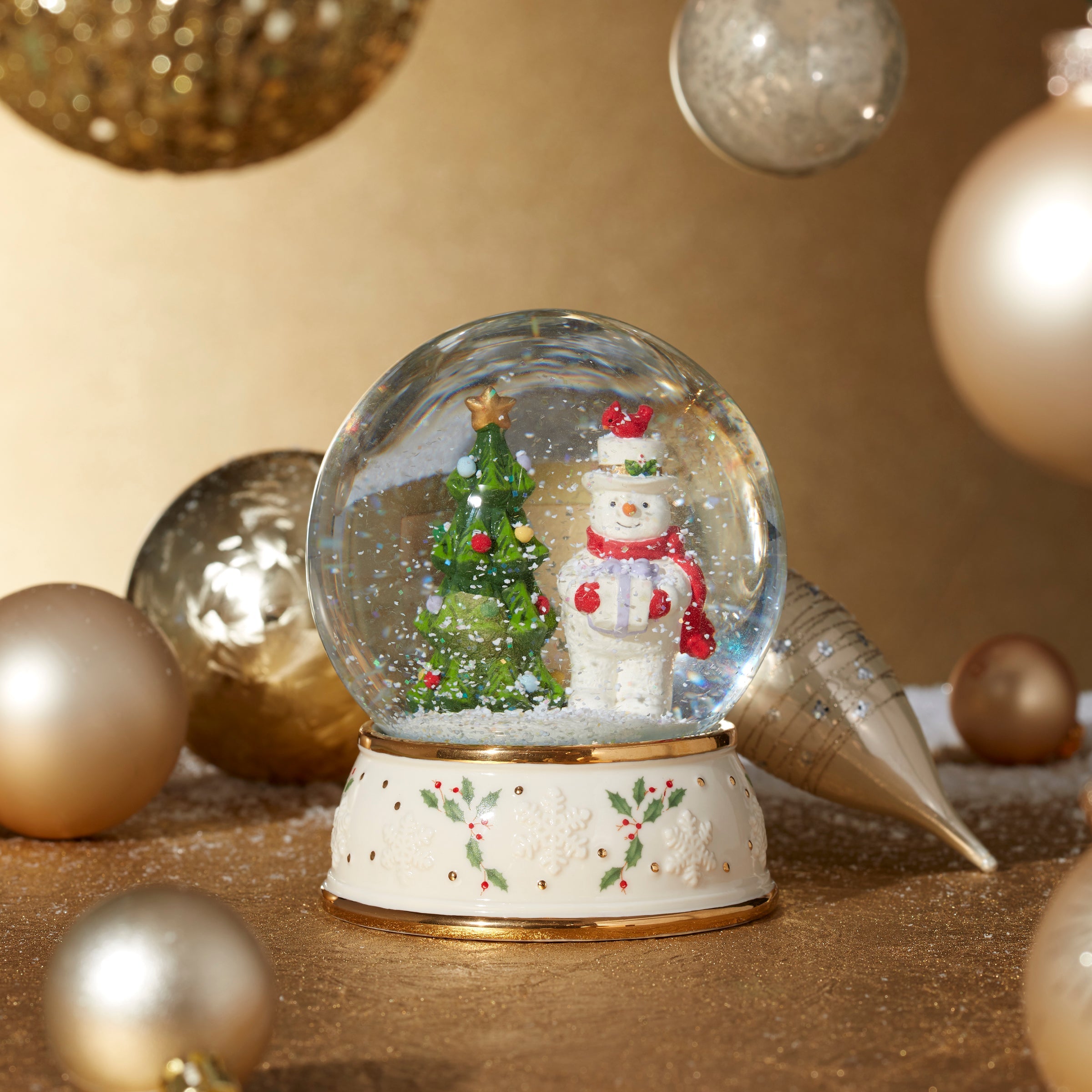 Alternative view of Happy Holly Days Snow Globe