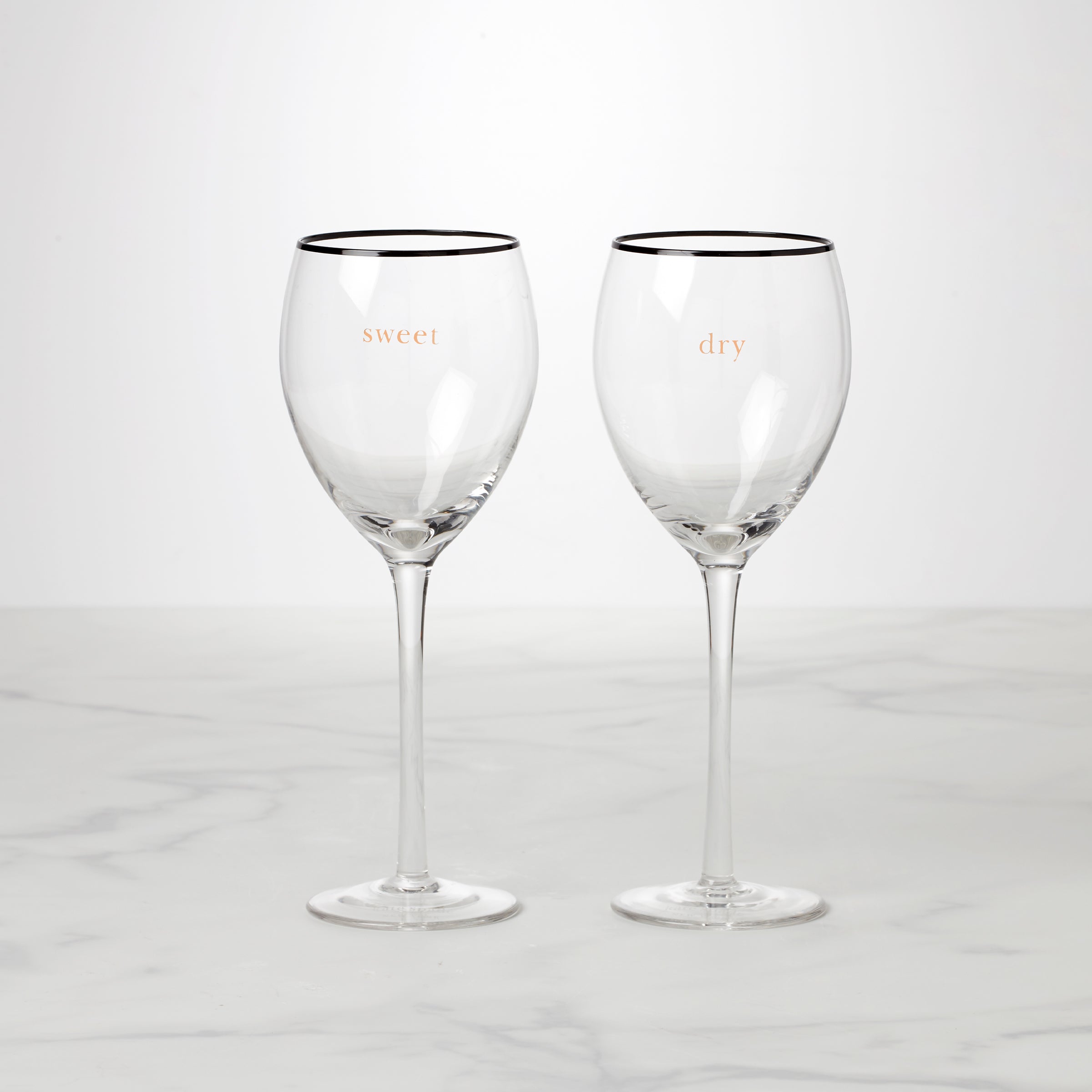 Cheers To US Sweet & Dry Wine Glasses   Set Of 2