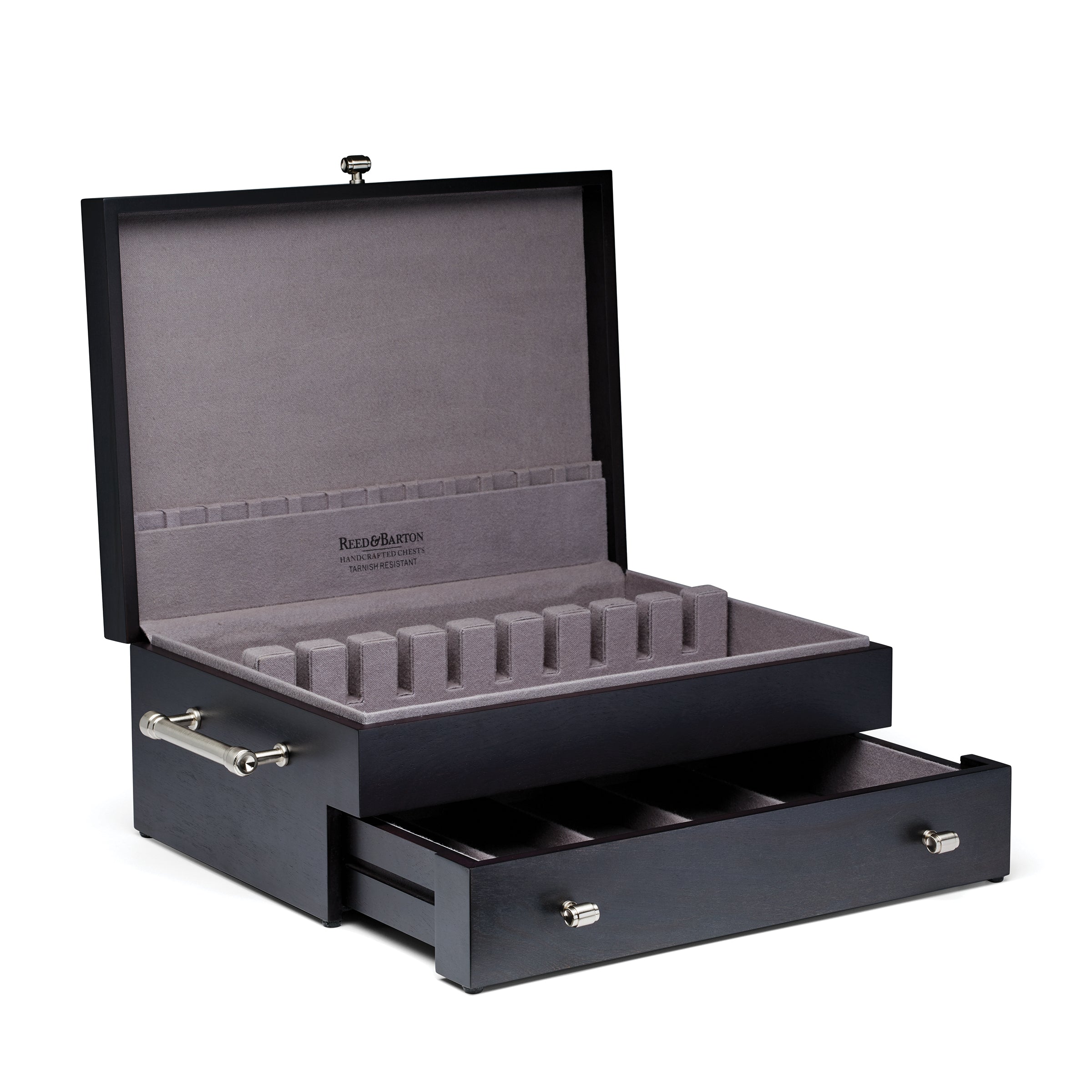Alternative view of 2 Tier Wood Charcoal Flatware Chest