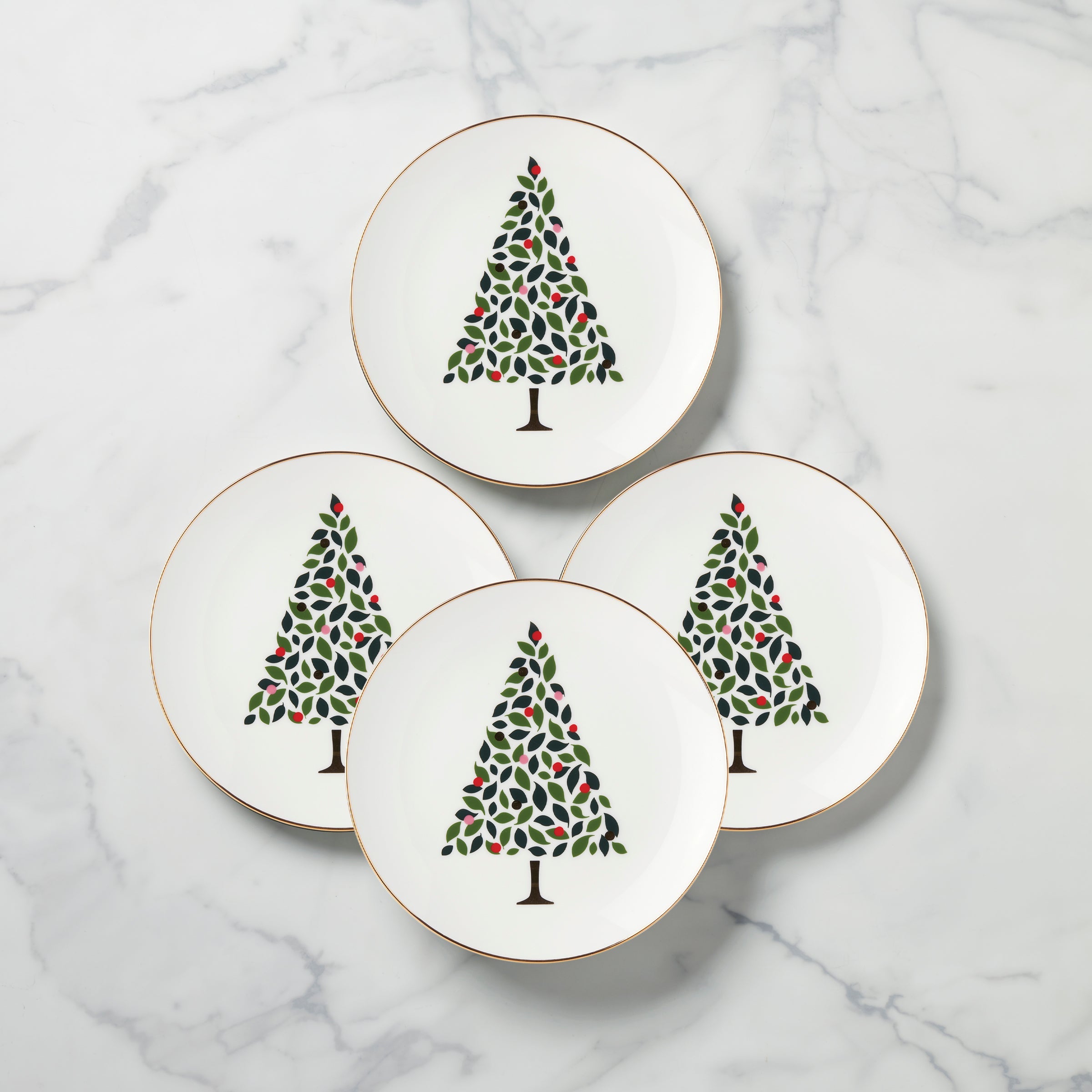 Evergreen Accent Plates   Set of 4