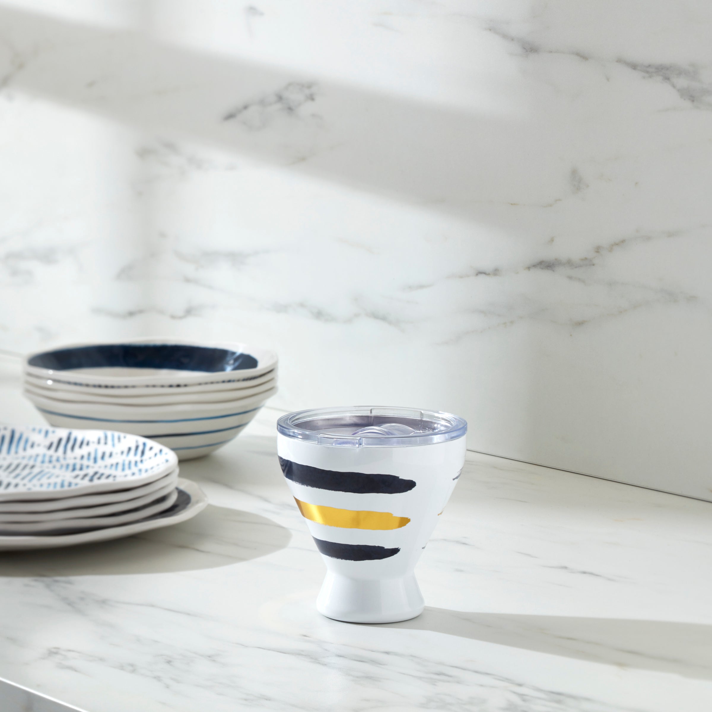 Alternative view of Blue Bay Stripe Stainless Steel Cocktail Tumbler