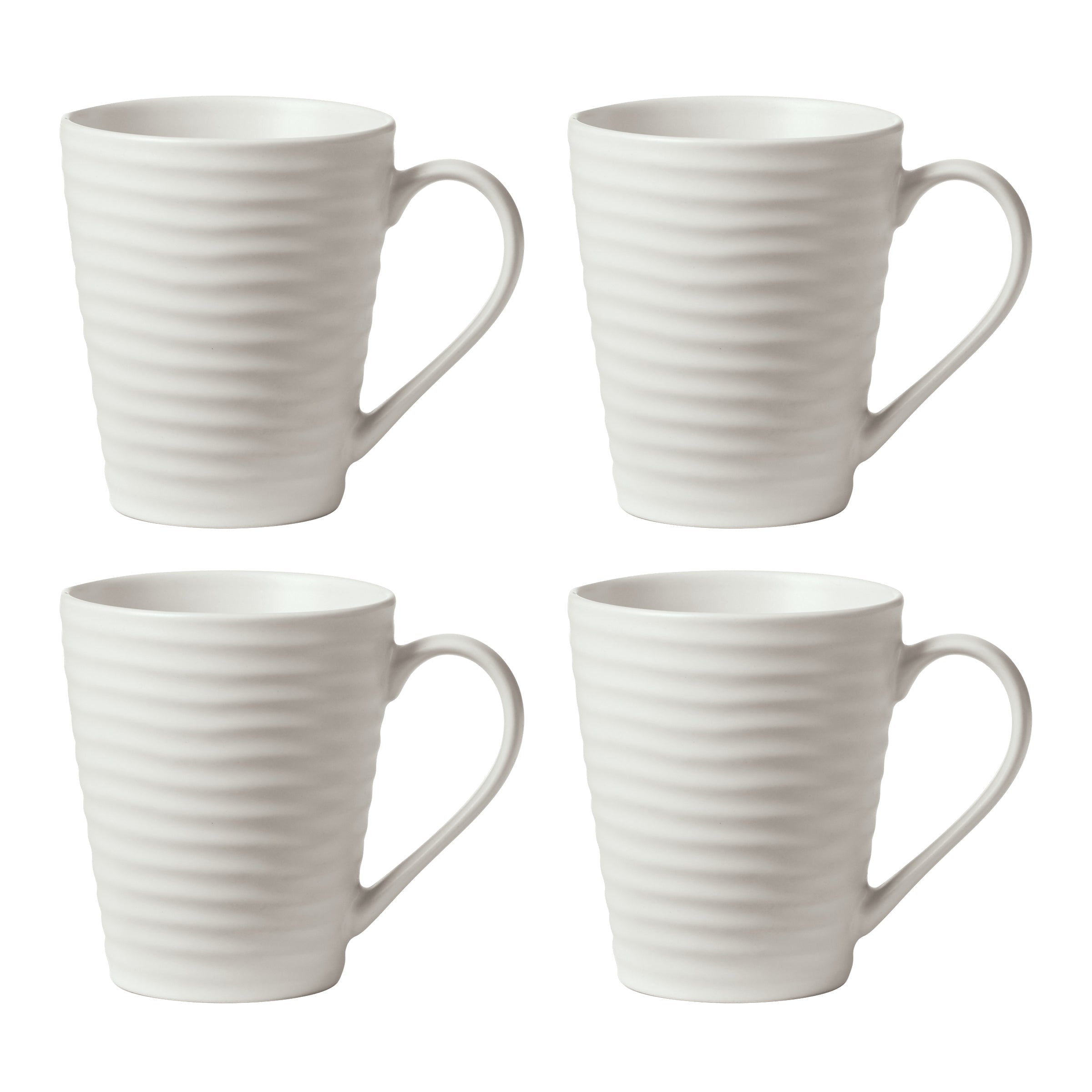 Ridge White Mugs   Set of 4