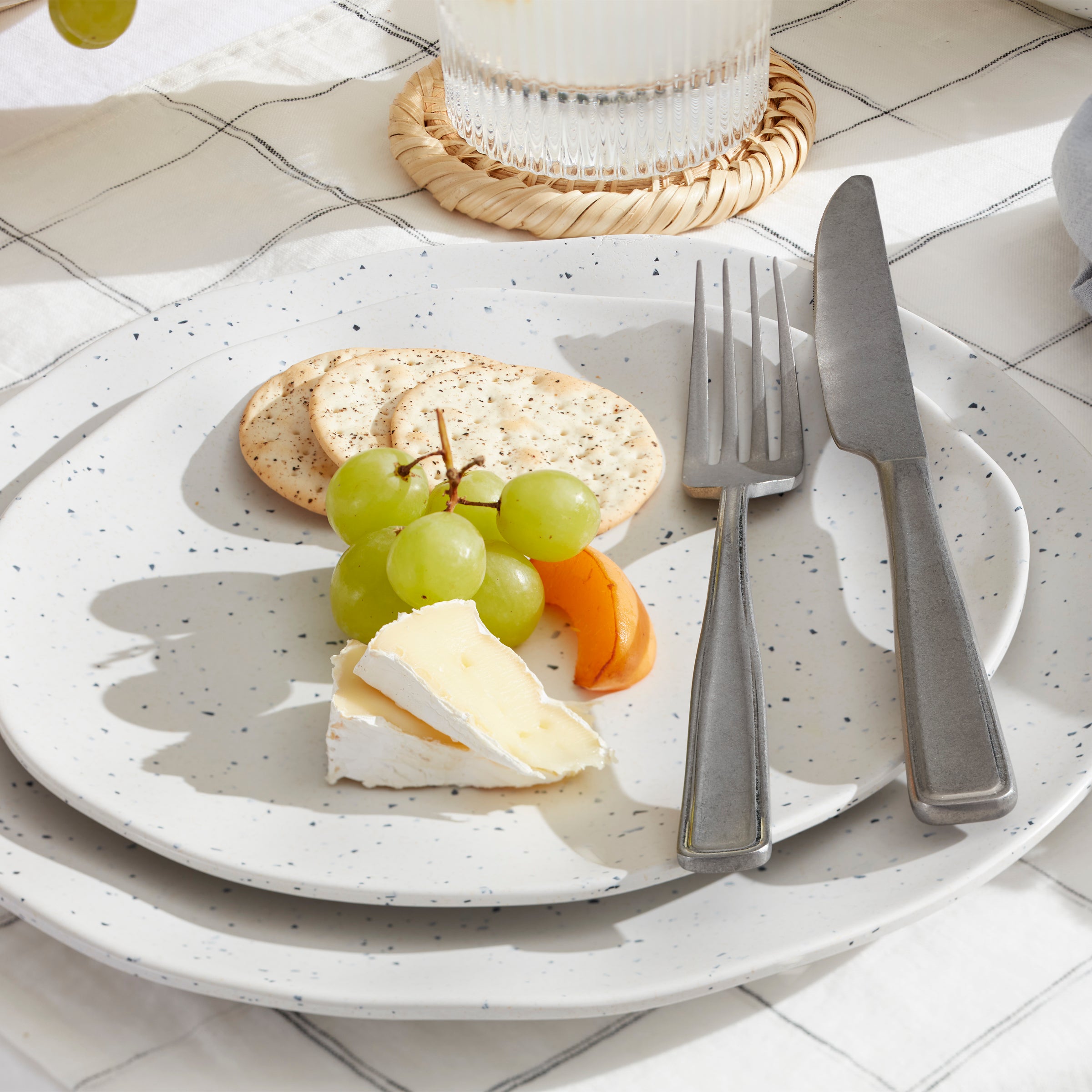 Alternative view of Terrazzo Melamine Cream 12 Piece Dinnerware Set