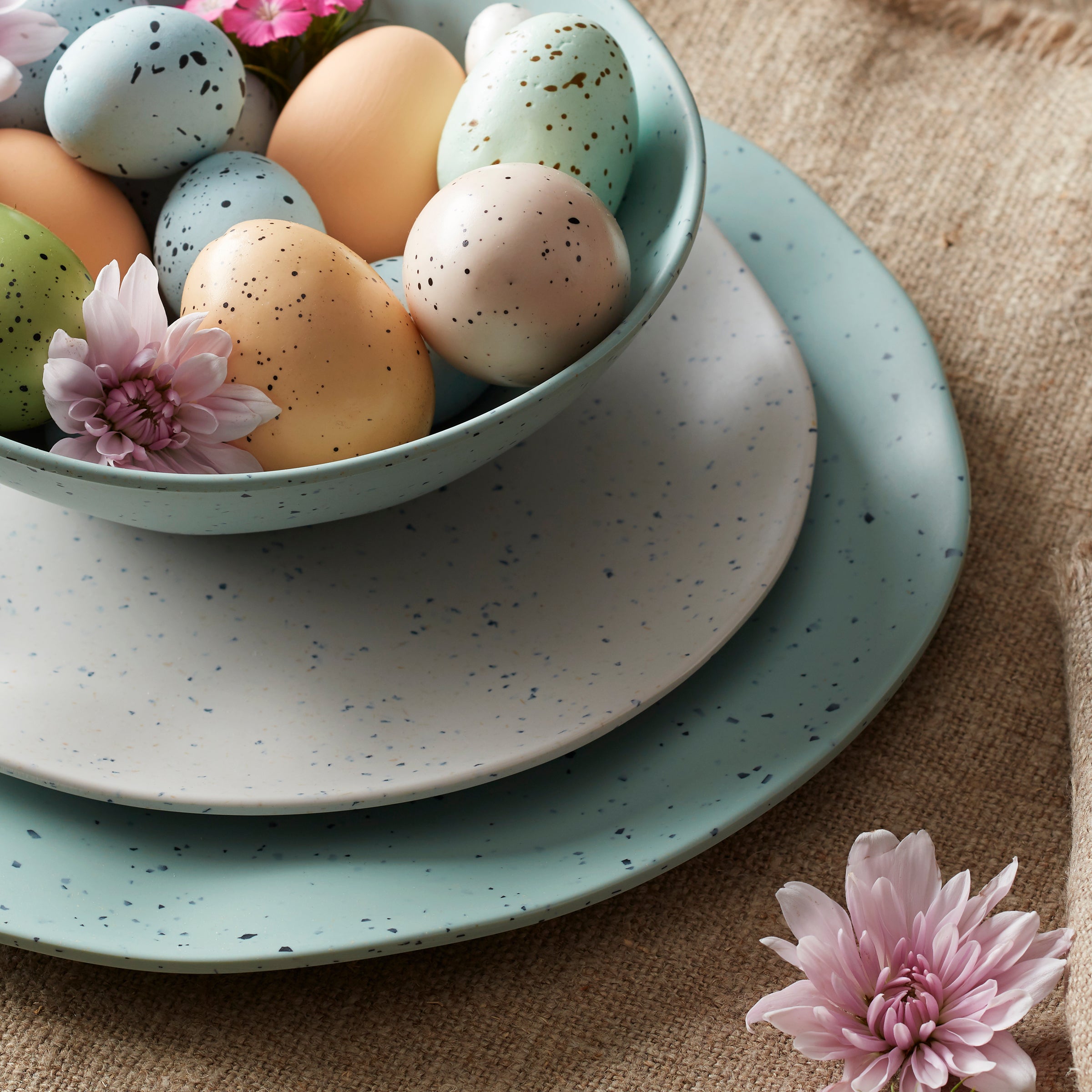 Terrazzo Melamine Cream 12 Piece Dinnerware Set - Image 9