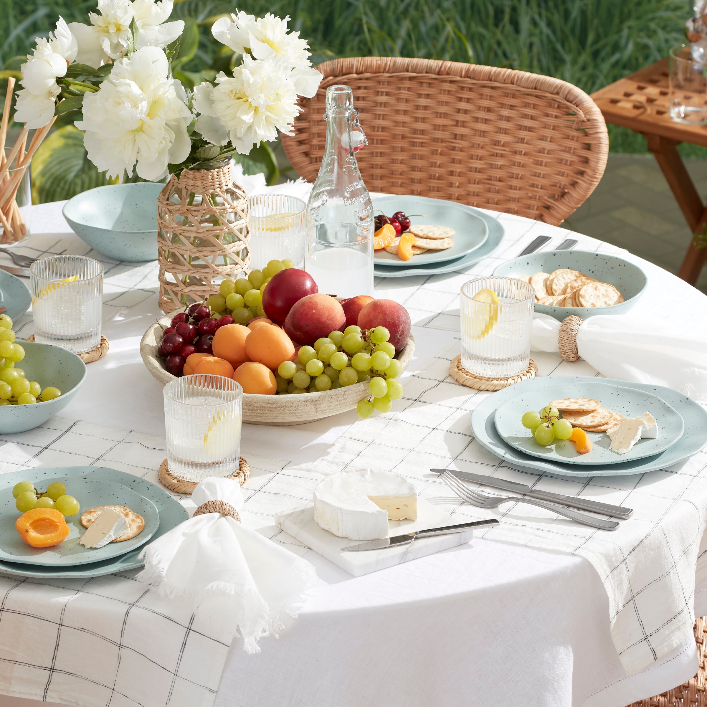 Alternative view of Terrazzo Melamine Mint 12 Piece Dinnerware Set