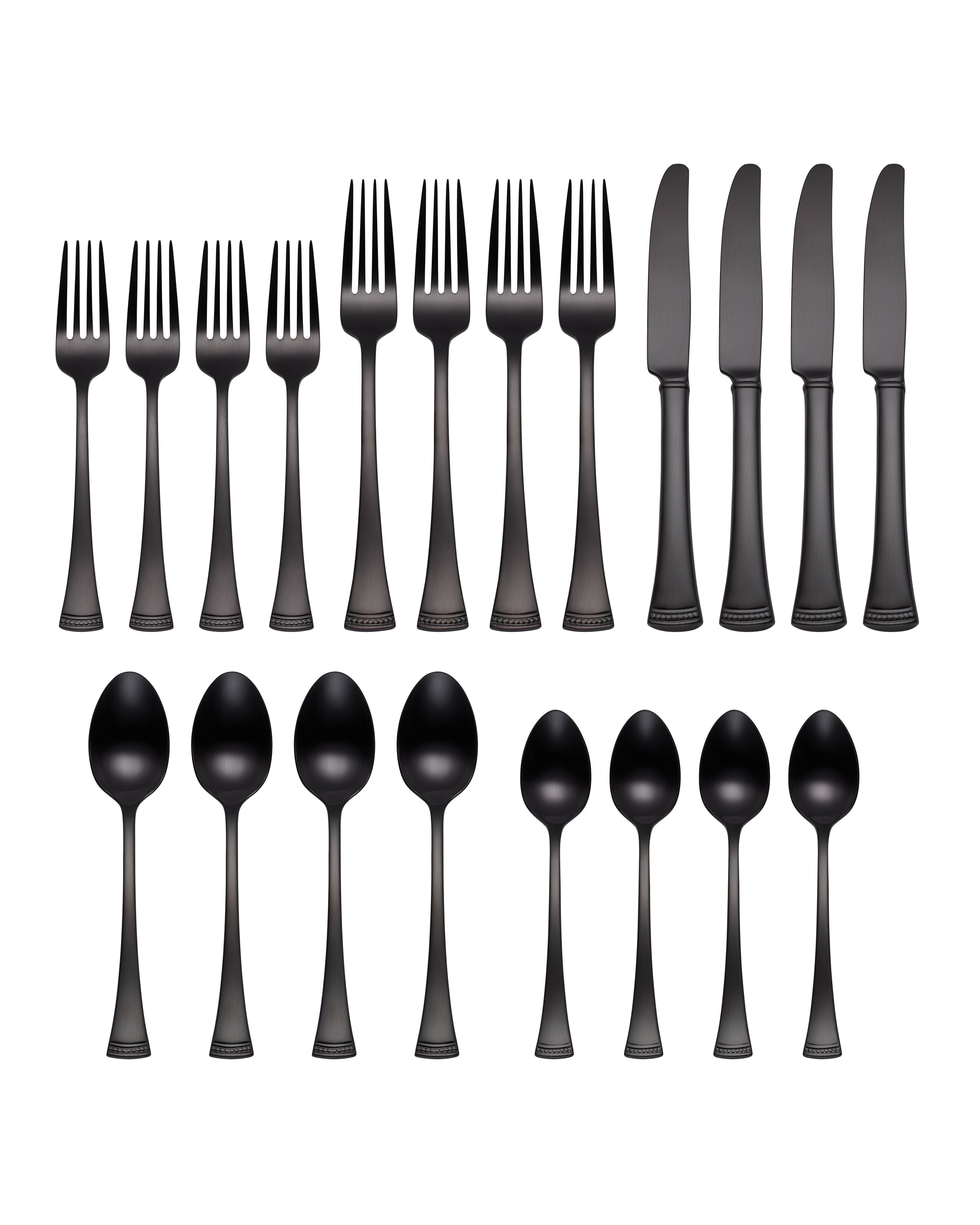 Alternative view of Portola Black Satin 20 Piece Flatware Set