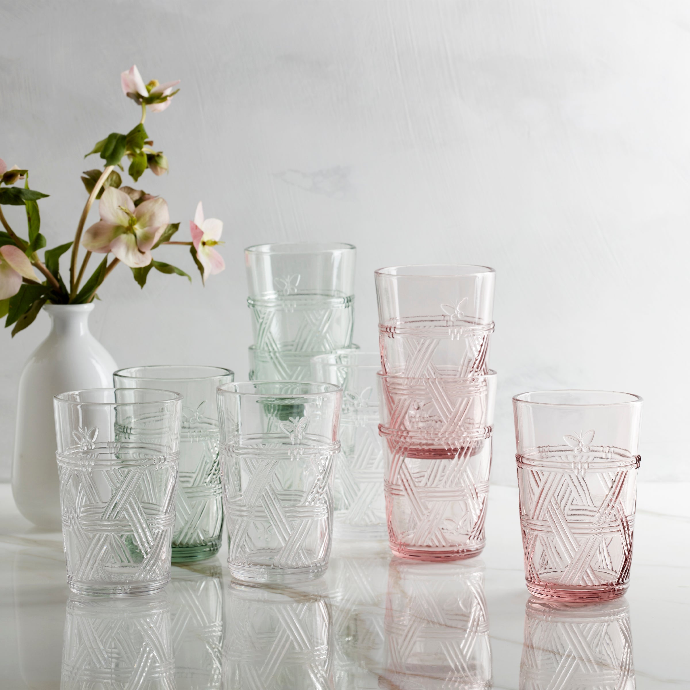 Butterfly Meadow Pink Tall Glasses Set Of 4 - Image 6