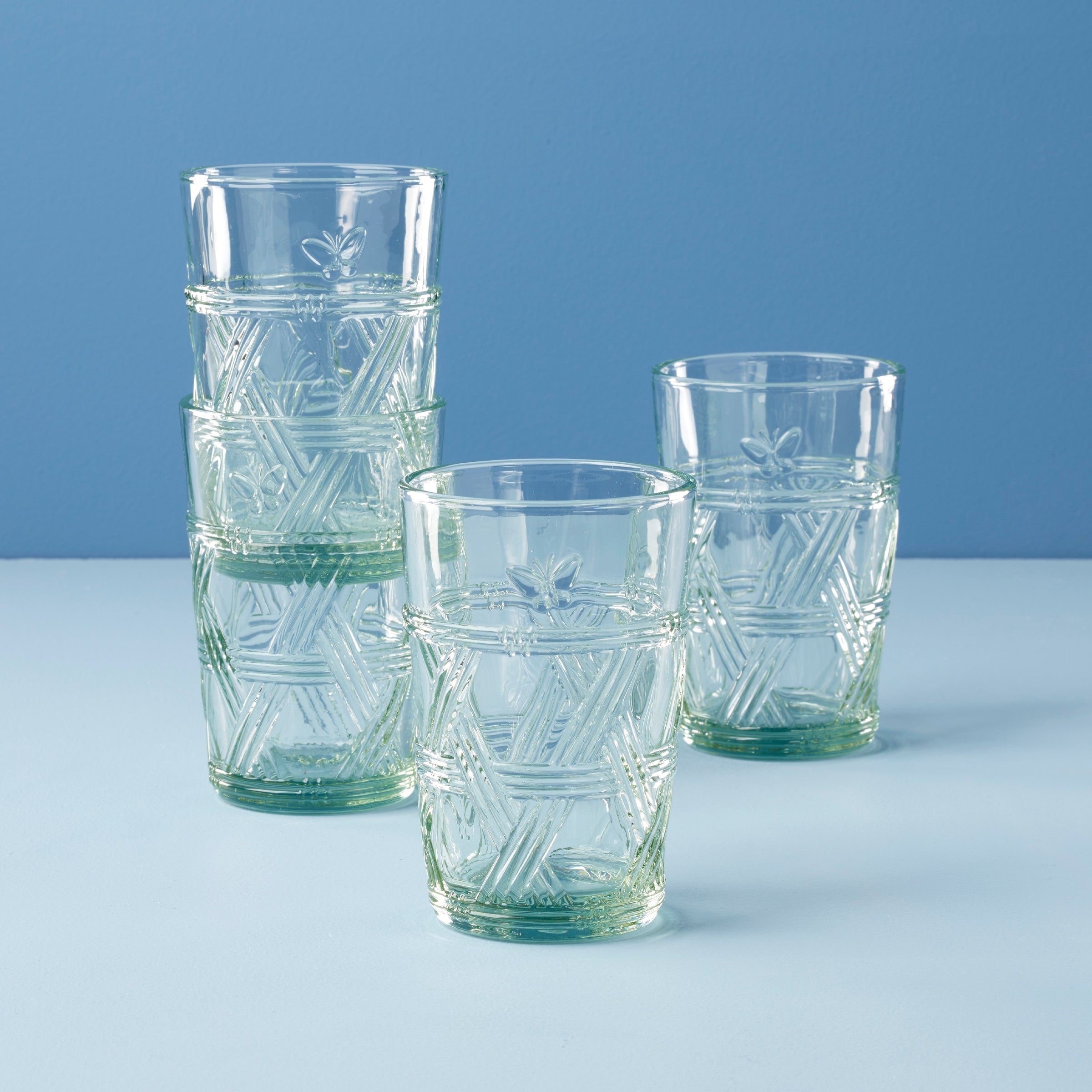 Butterfly Meadow Green Tall Glasses Set Of 4