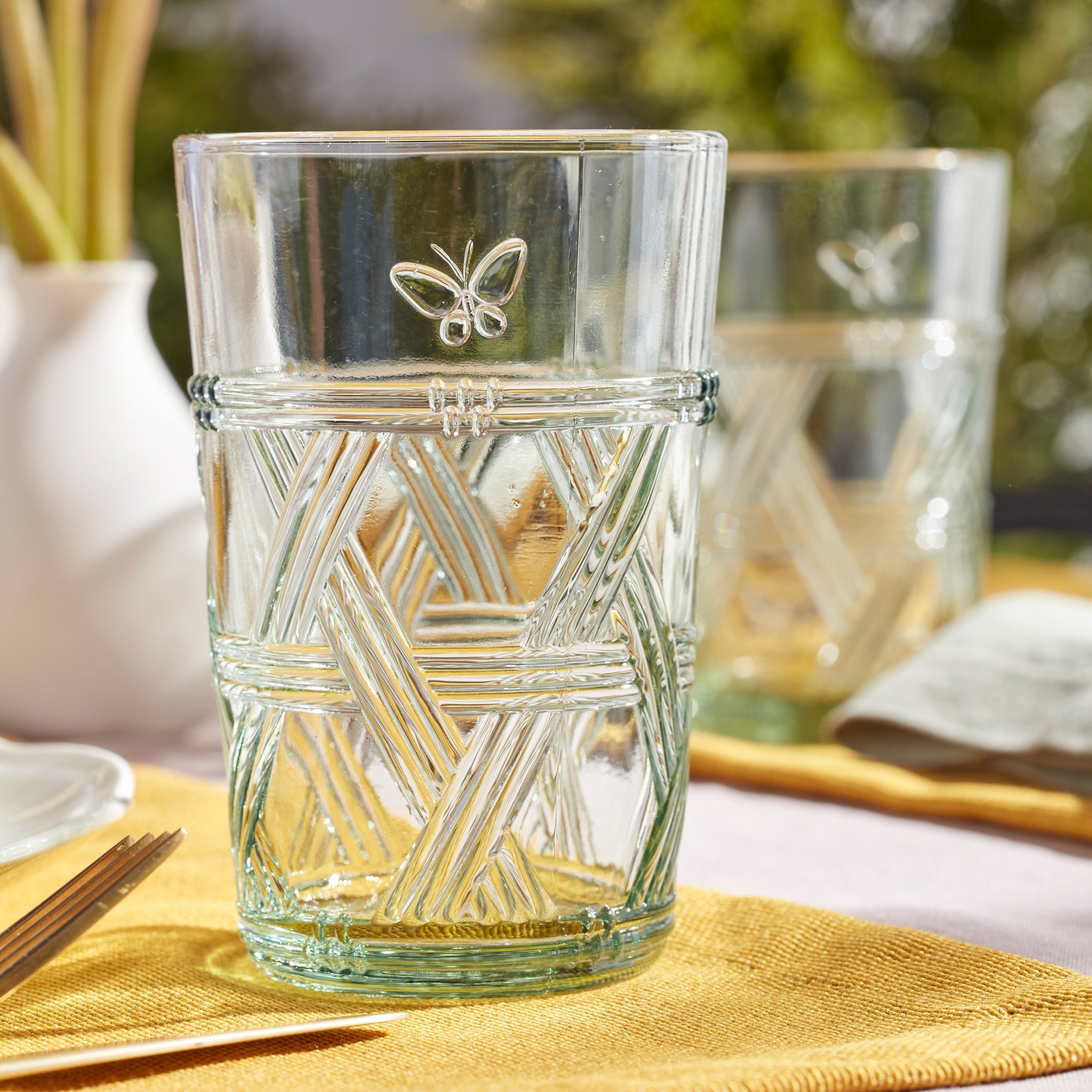 Alternative view of Butterfly Meadow Green Tall Glasses   Set Of 4