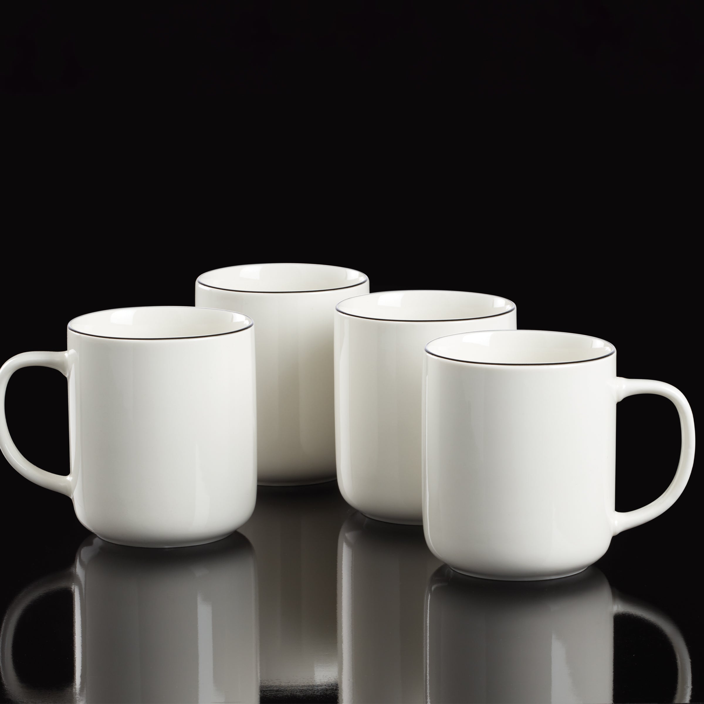 Alternative view of 24 Seven Black Rim Mugs   Set of 4