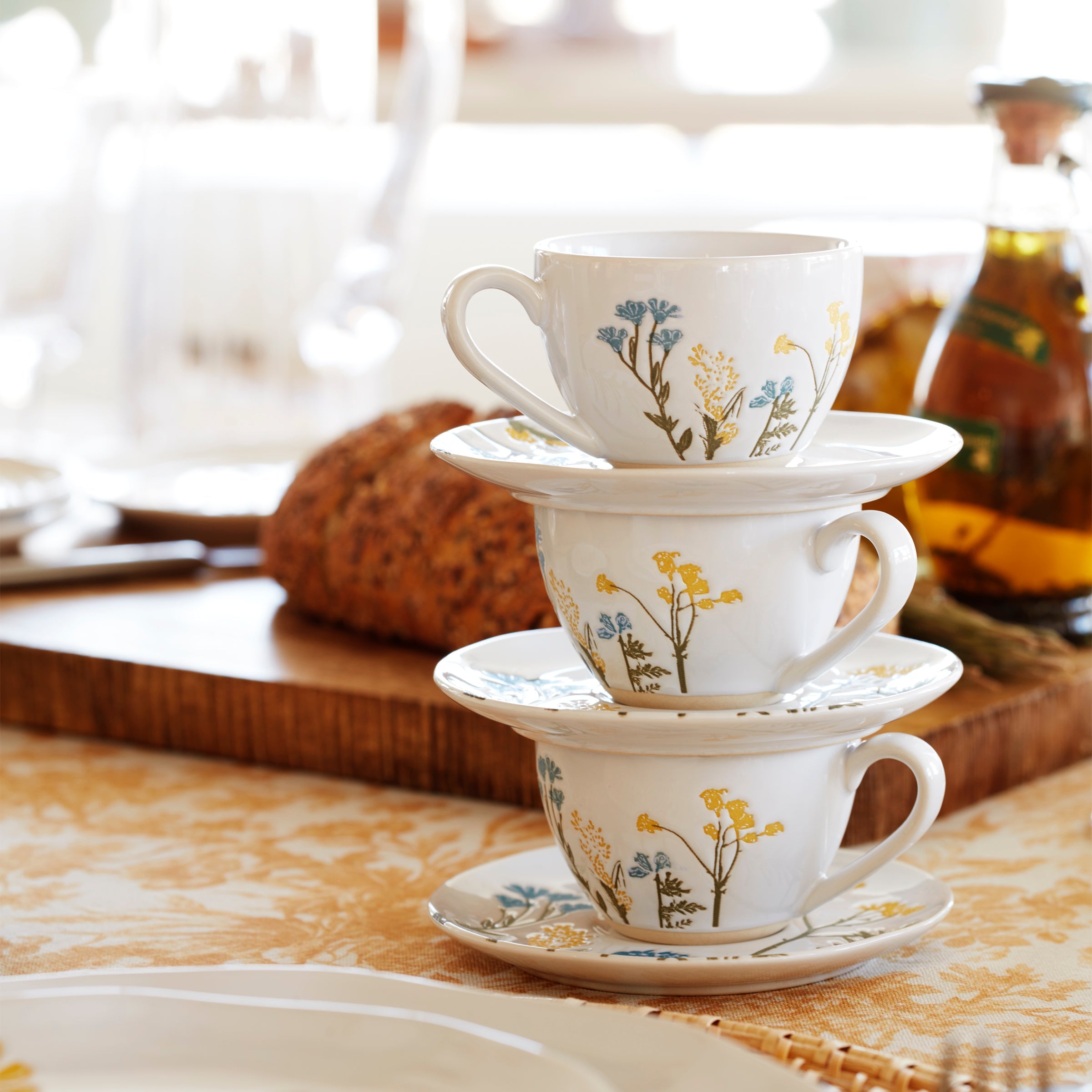 Alternative view of Wildflowers 8 Piece Espresso Cups & Saucers Set