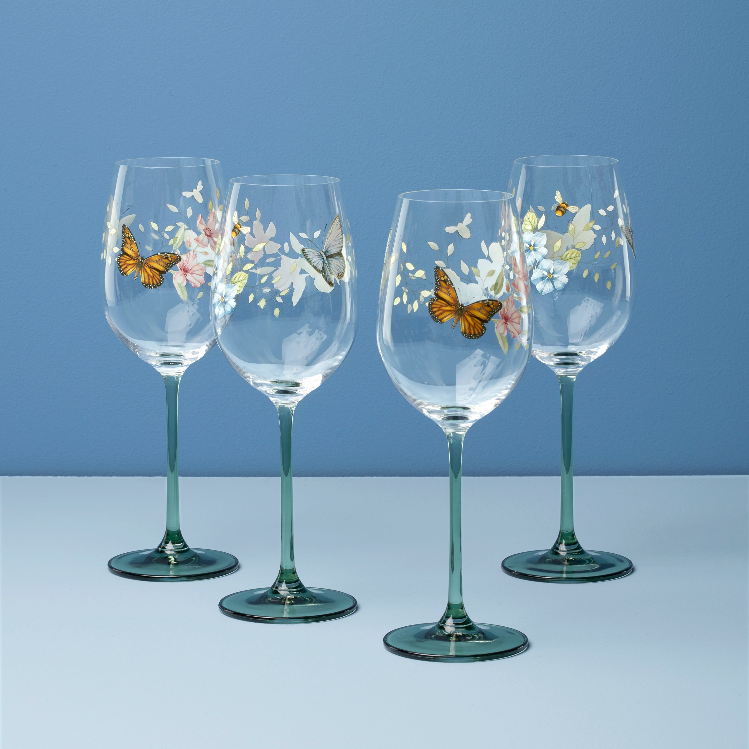 Butterfly Meadow Wine Glasses   Set Of 4