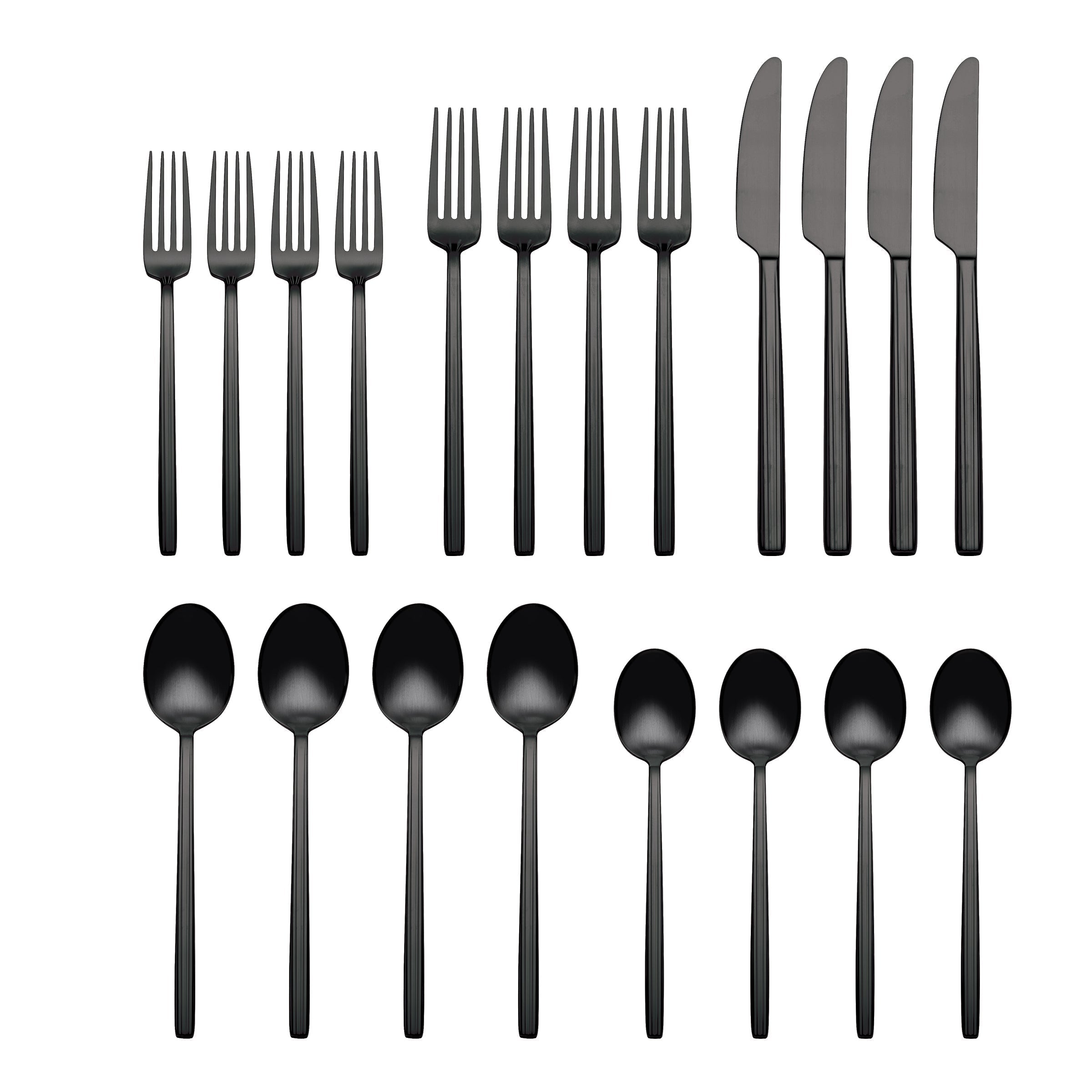 Alternative view of Dean Black Satin 20 Piece Flatware Set