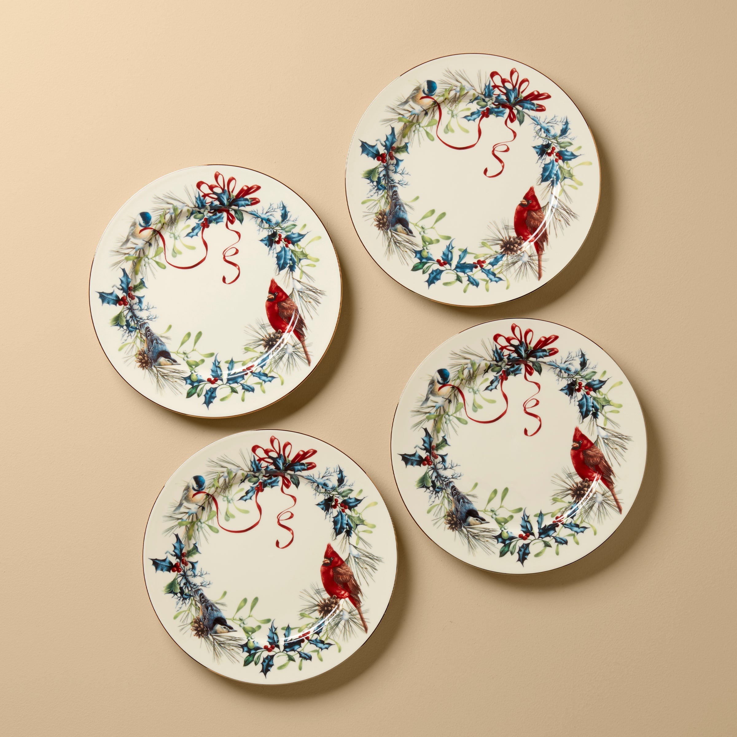 Winter Greetings Dinner Plates Set of 4