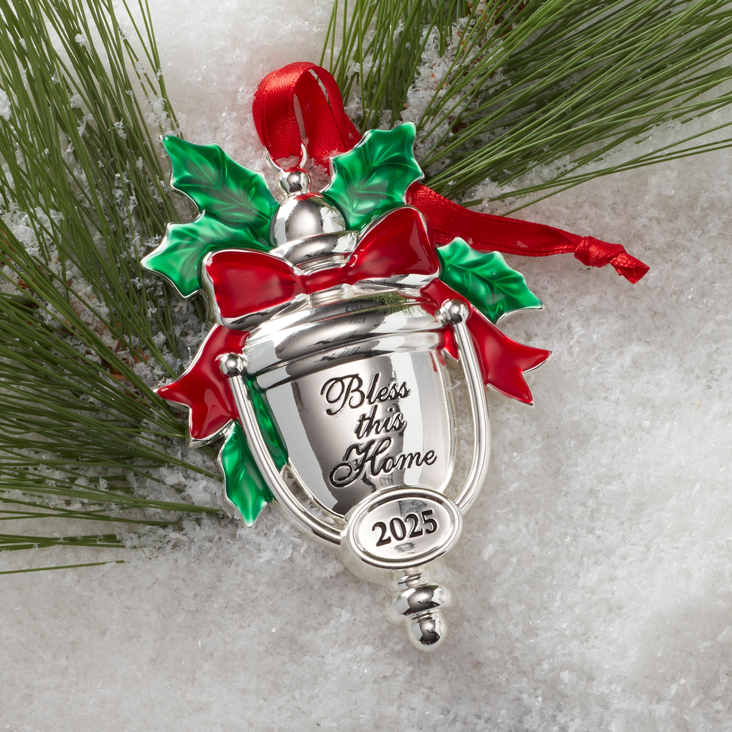 Alternative view of 2025 Bless This Home Silverplate Ornament