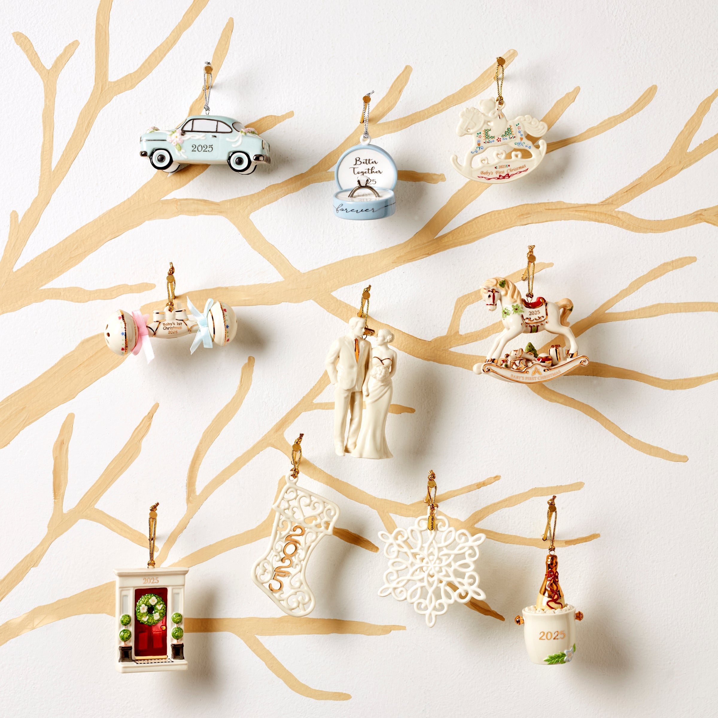 Alternative view of 2025 Baby's 1st Christmas Rattle Ornament