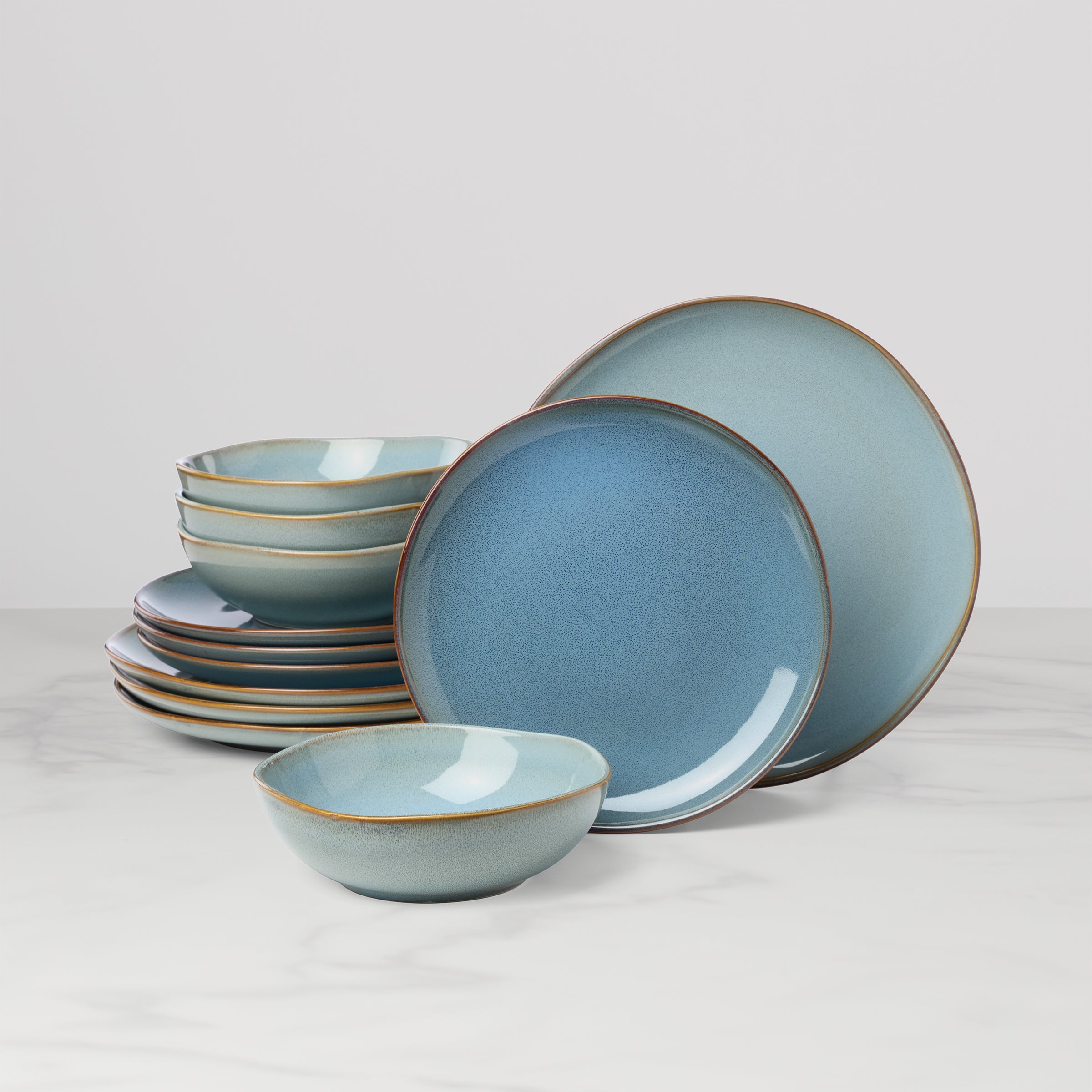 Organic Shades Blue 12 Piece Dinnerware Set