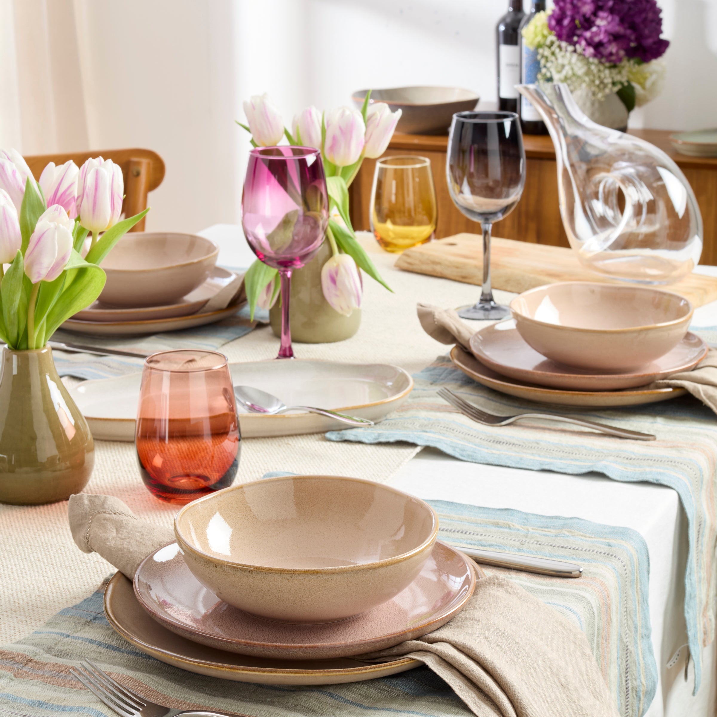 Alternative view of Organic Shades Clay 12 Piece Dinnerware Set