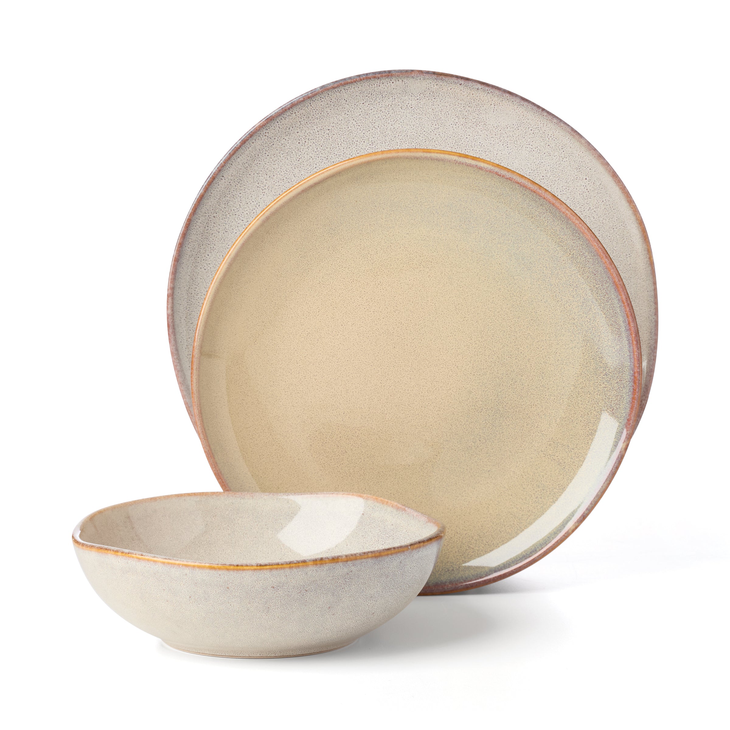 Alternative view of Organic Shades Oatmeal 18 Piece Dinnerware Set