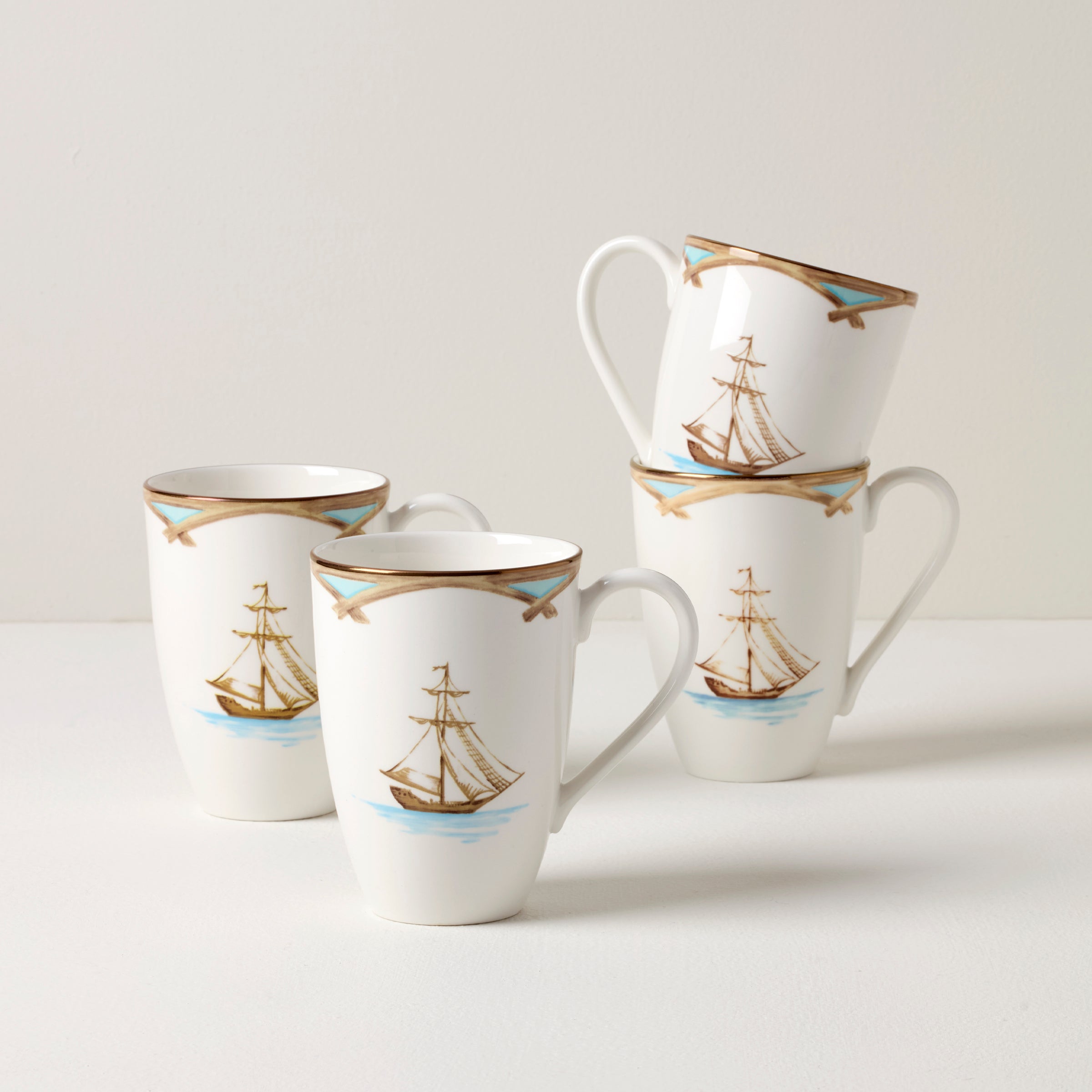 British Colonial Tradewind Mugs   Set of 4