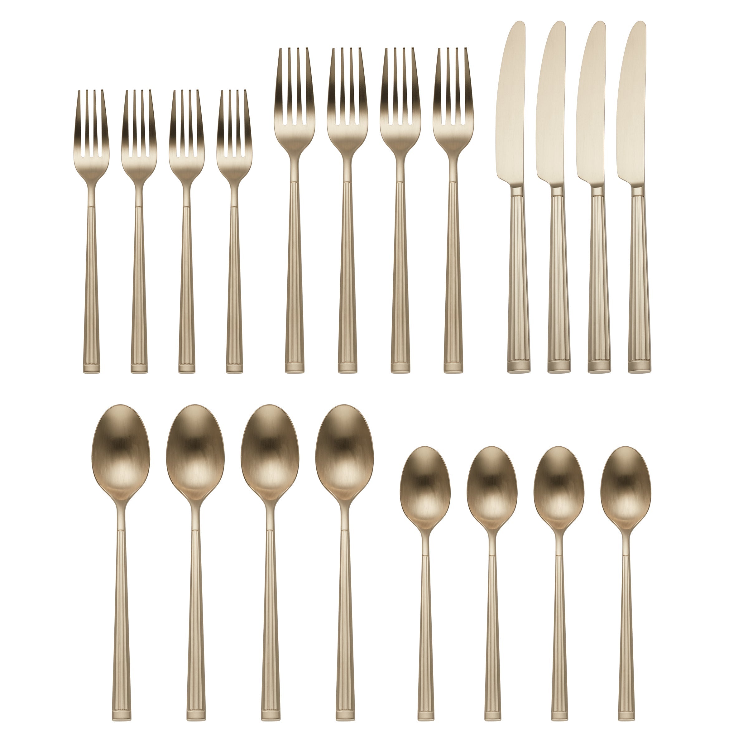 Robyn Champagne Mist Satin 20 Piece Flatware Set - Image 3