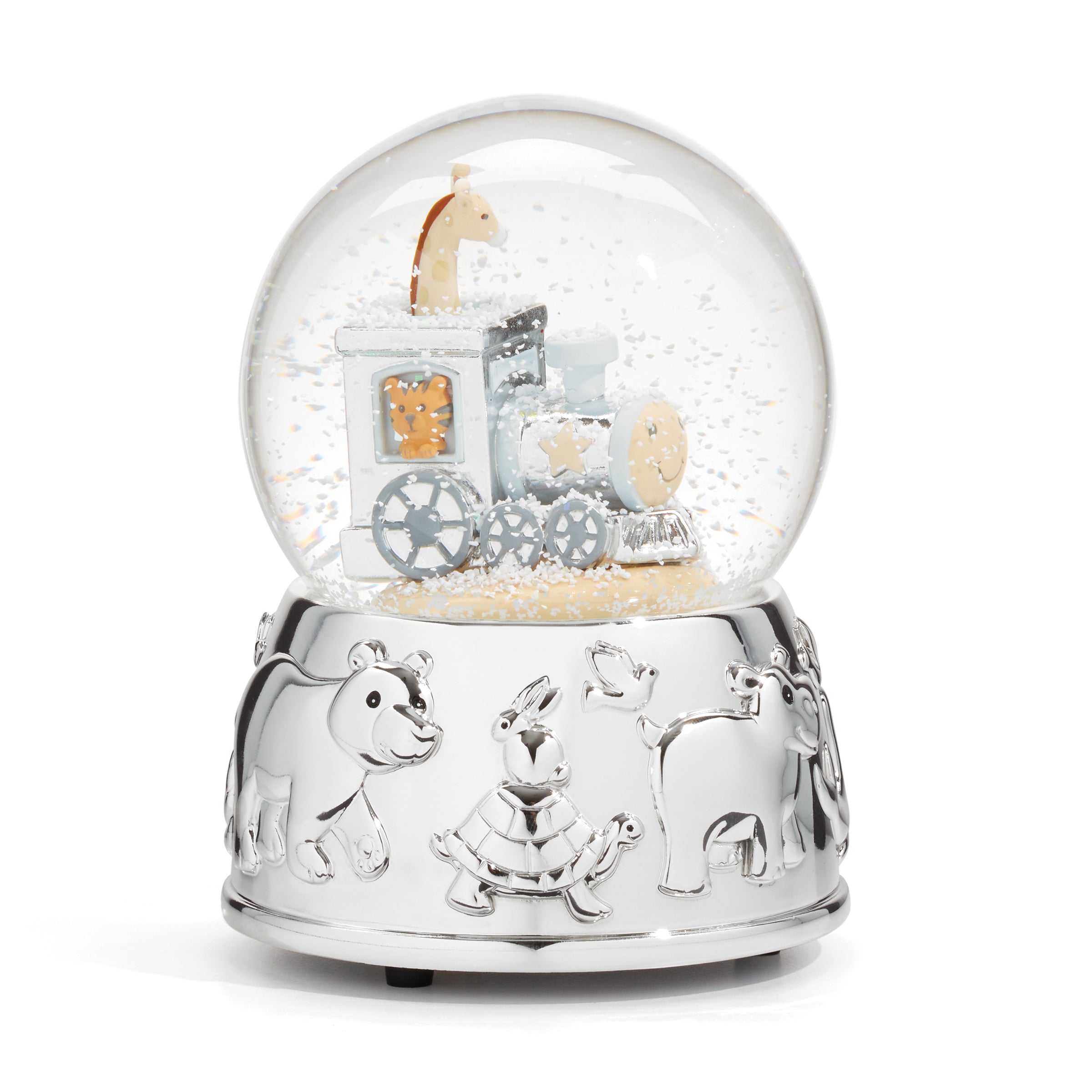 Alternative view of Animal Train Silverplate Snowglobe