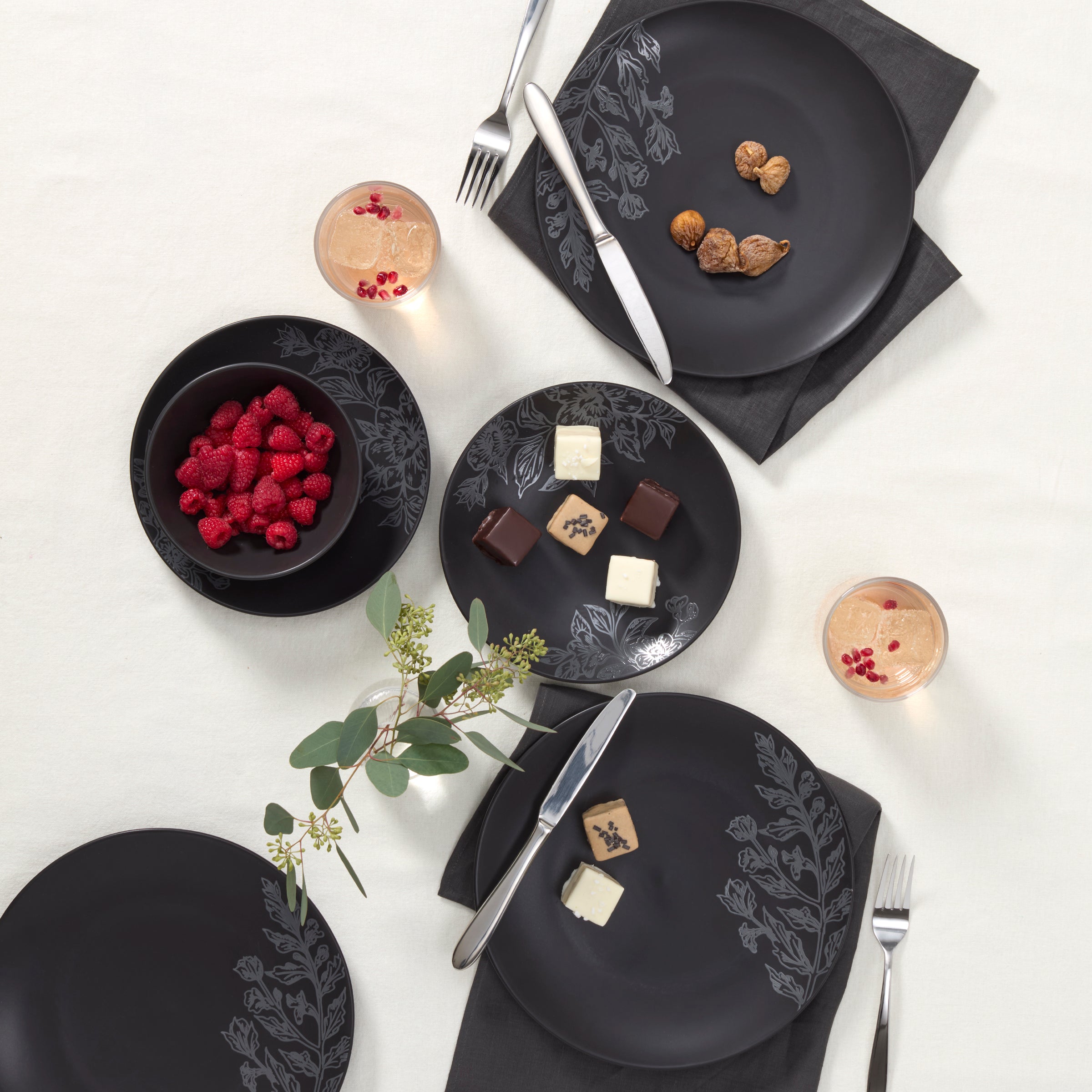 Roseto Charcoal 12 Piece Dinnerware Set - Image 3