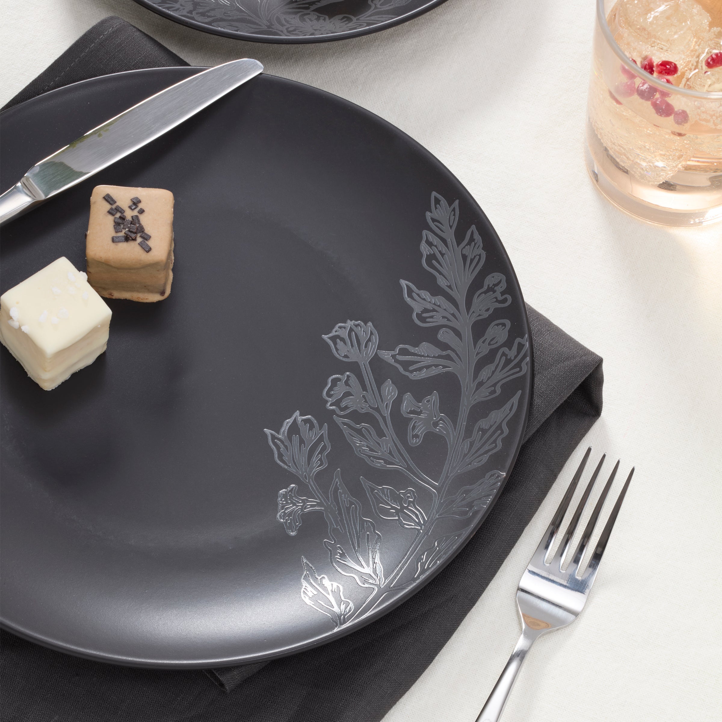 Roseto Charcoal 12 Piece Dinnerware Set - Image 4