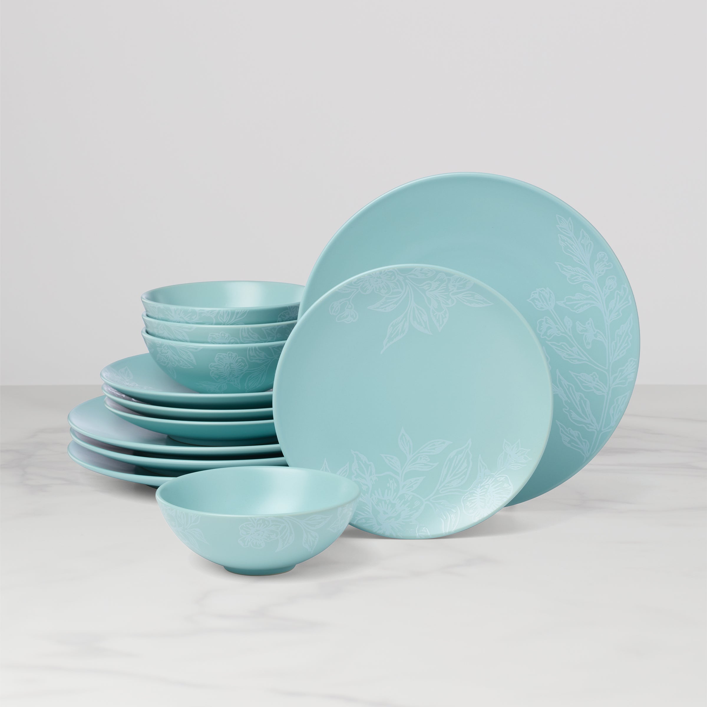 Roseto French Blue 12 Piece Dinnerware Set