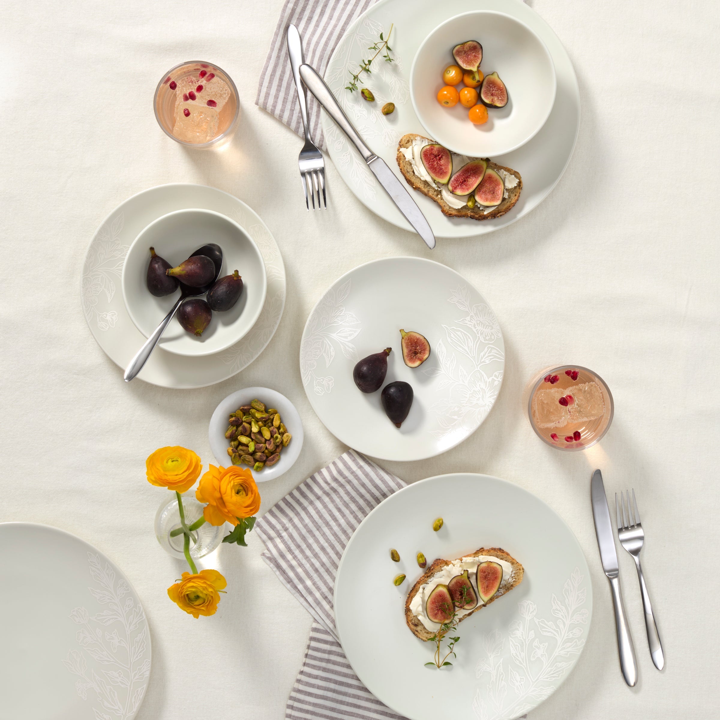 Roseto White 12 Piece Dinnerware Set - Image 3