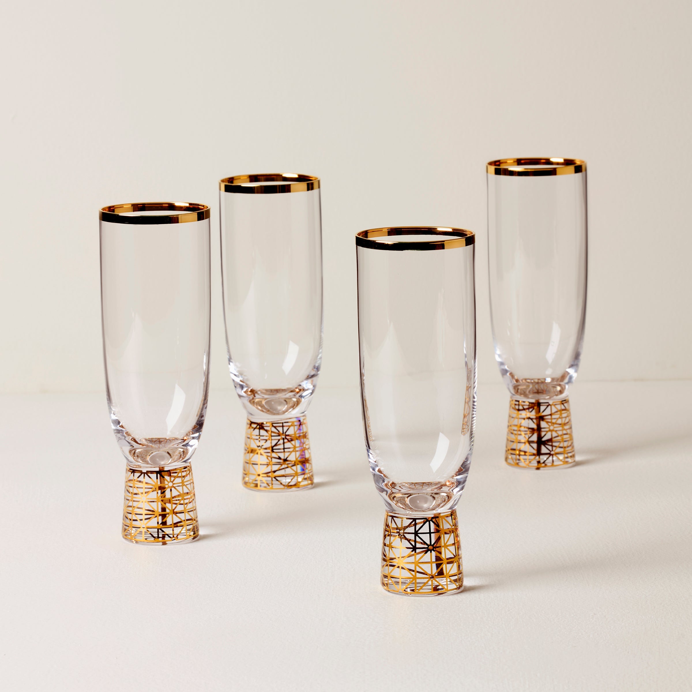 Tuscany Classics Gold Frost Flute Glasses   Set Of 4