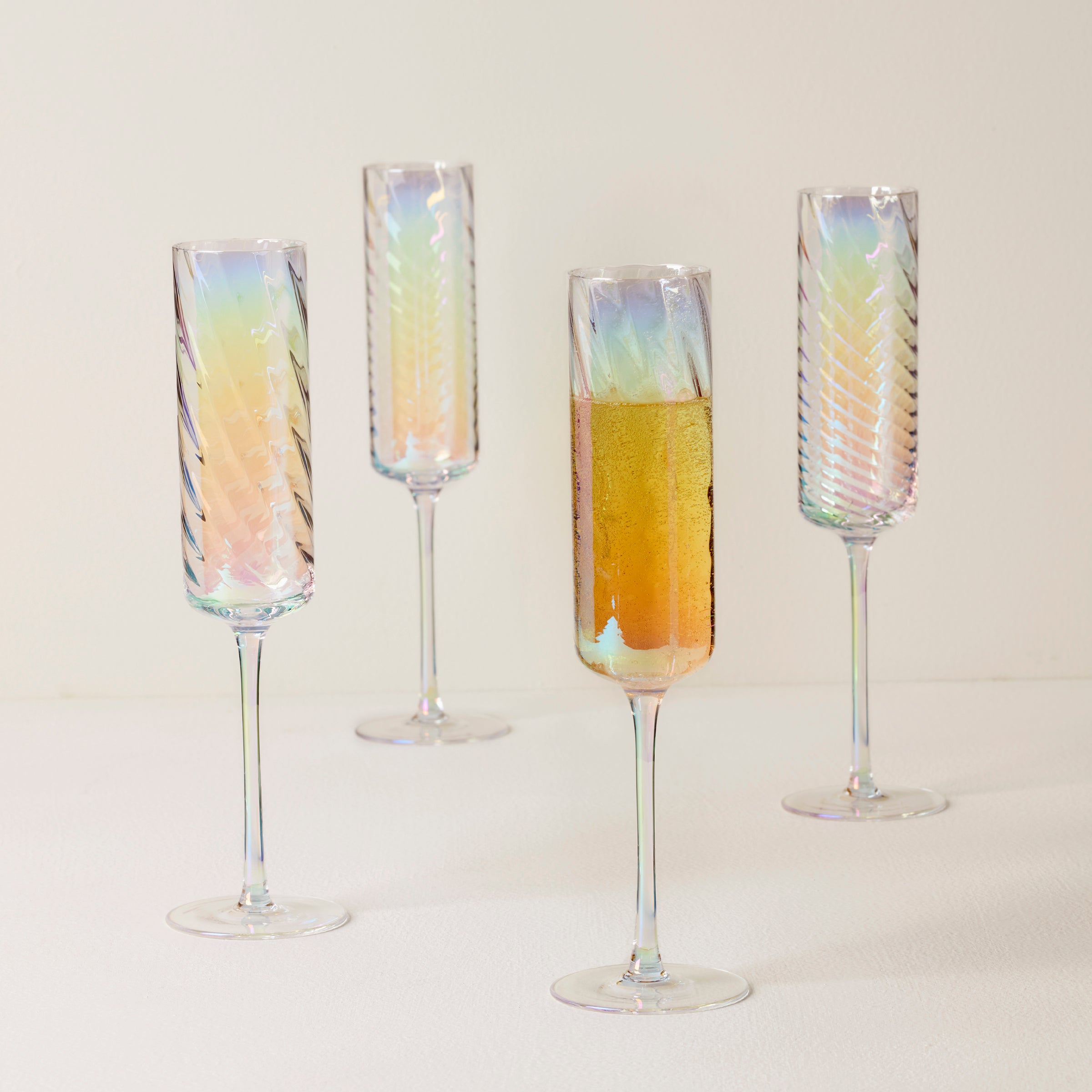 Alternative view of Tuscany Classics Iridescent Flute Glasses   Set Of 4