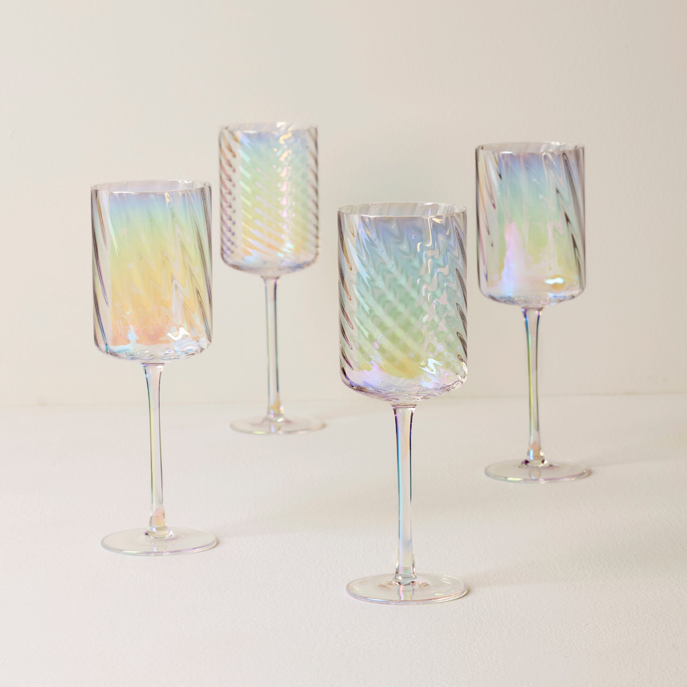 Tuscany Classics Iridescent White Wine Glasses Set Of 4