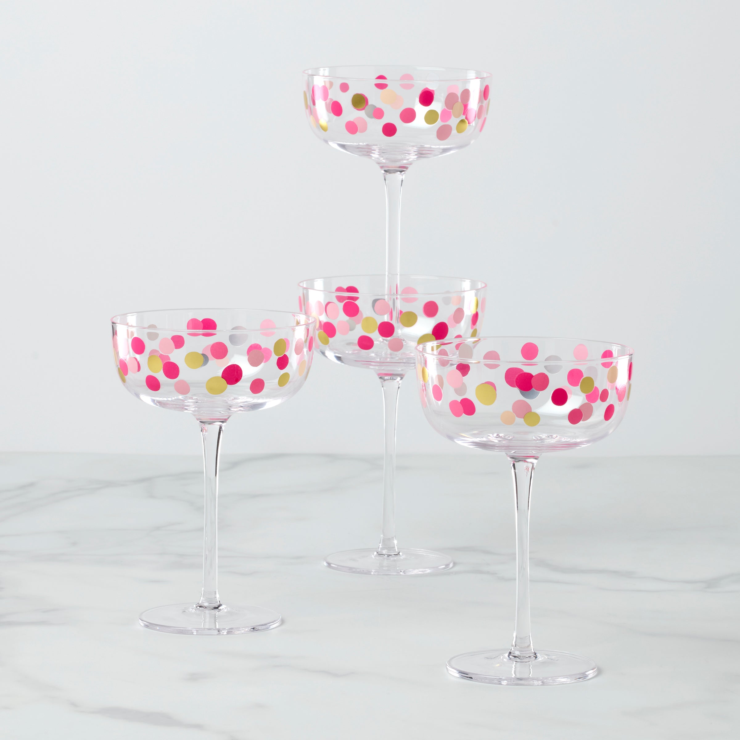 It's Raining Confetti Coupe Glasses   Set Of 4