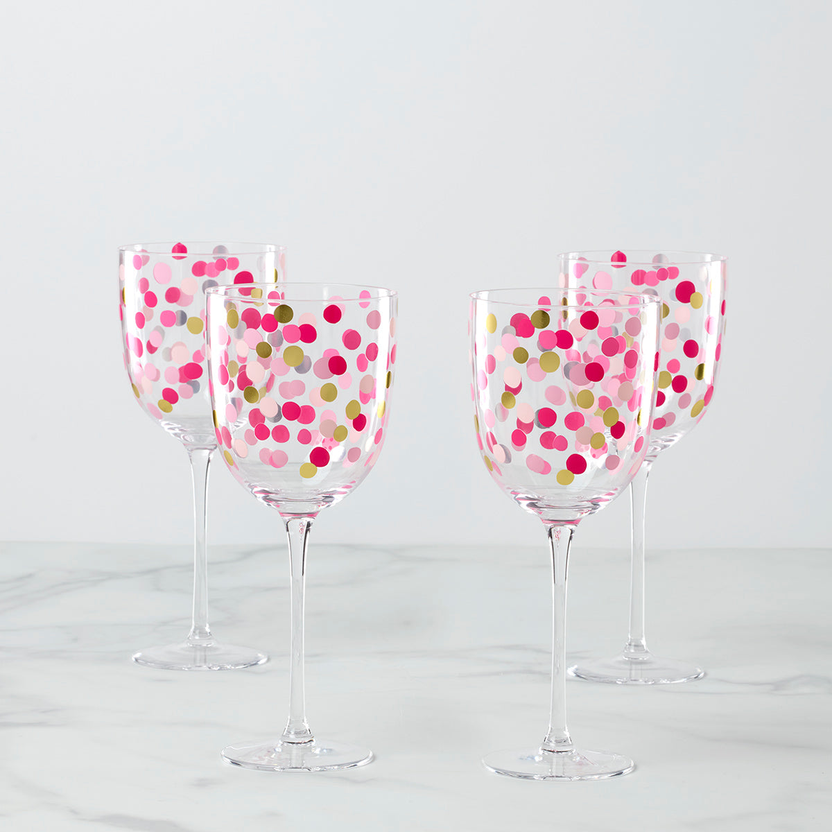 It's Raining Confetti Wine Glasses   Set Of 4