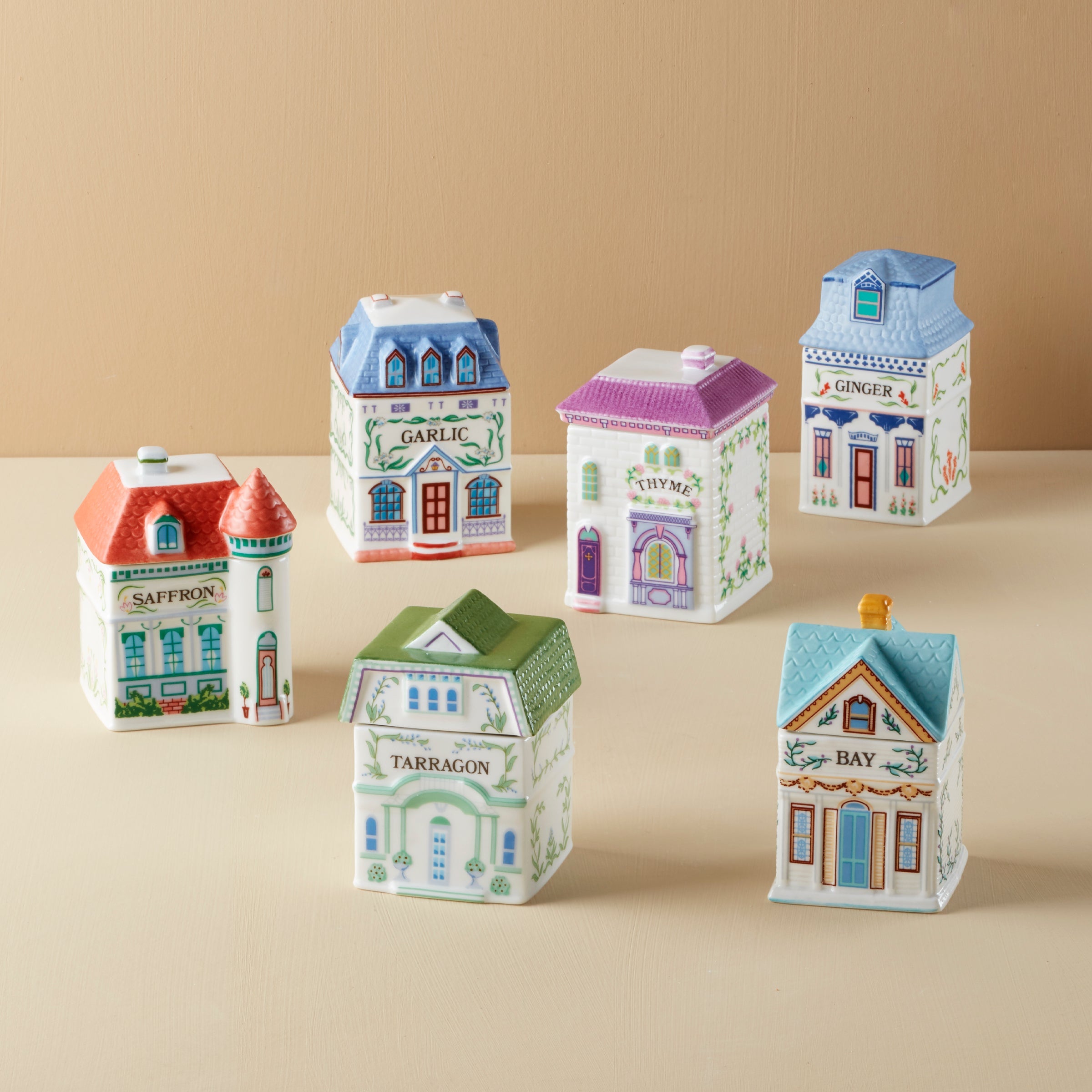 Lenox Spice Village 6 Piece Gourmet Way Spice Jar Set